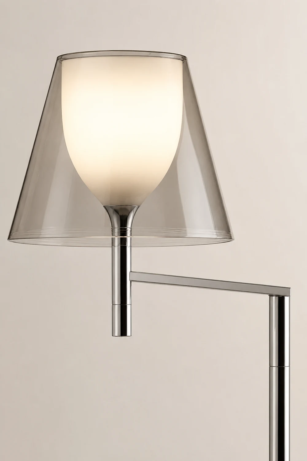 Chrome Prism Bending Floor Light - Lumpaz
