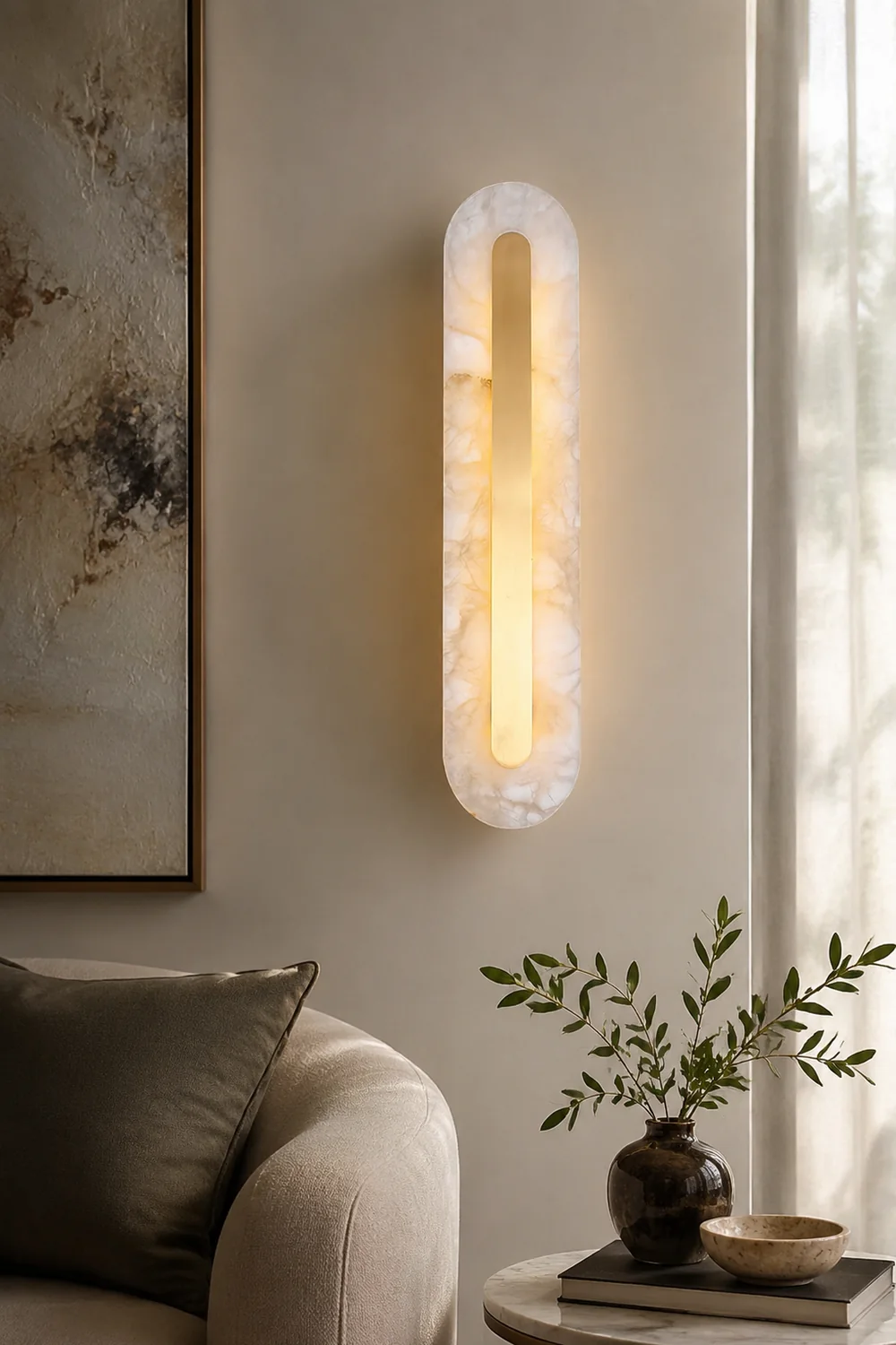 Alabaster Rounded Wall Light - Lumpaz