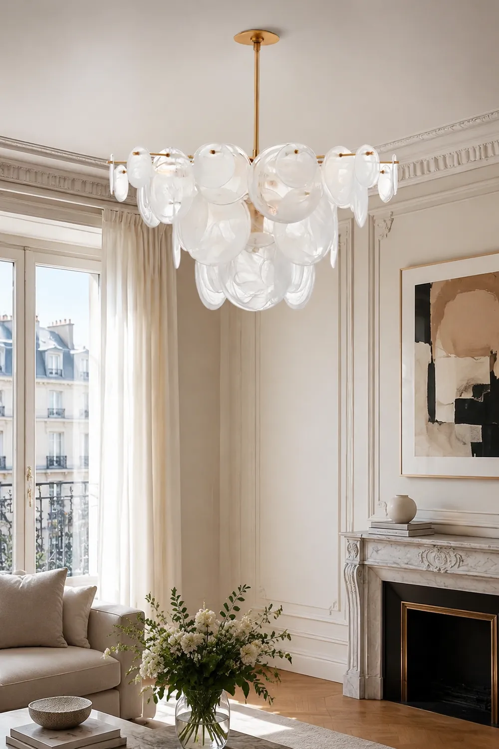 Brass Discs Cascading Chandelier - Lumpaz