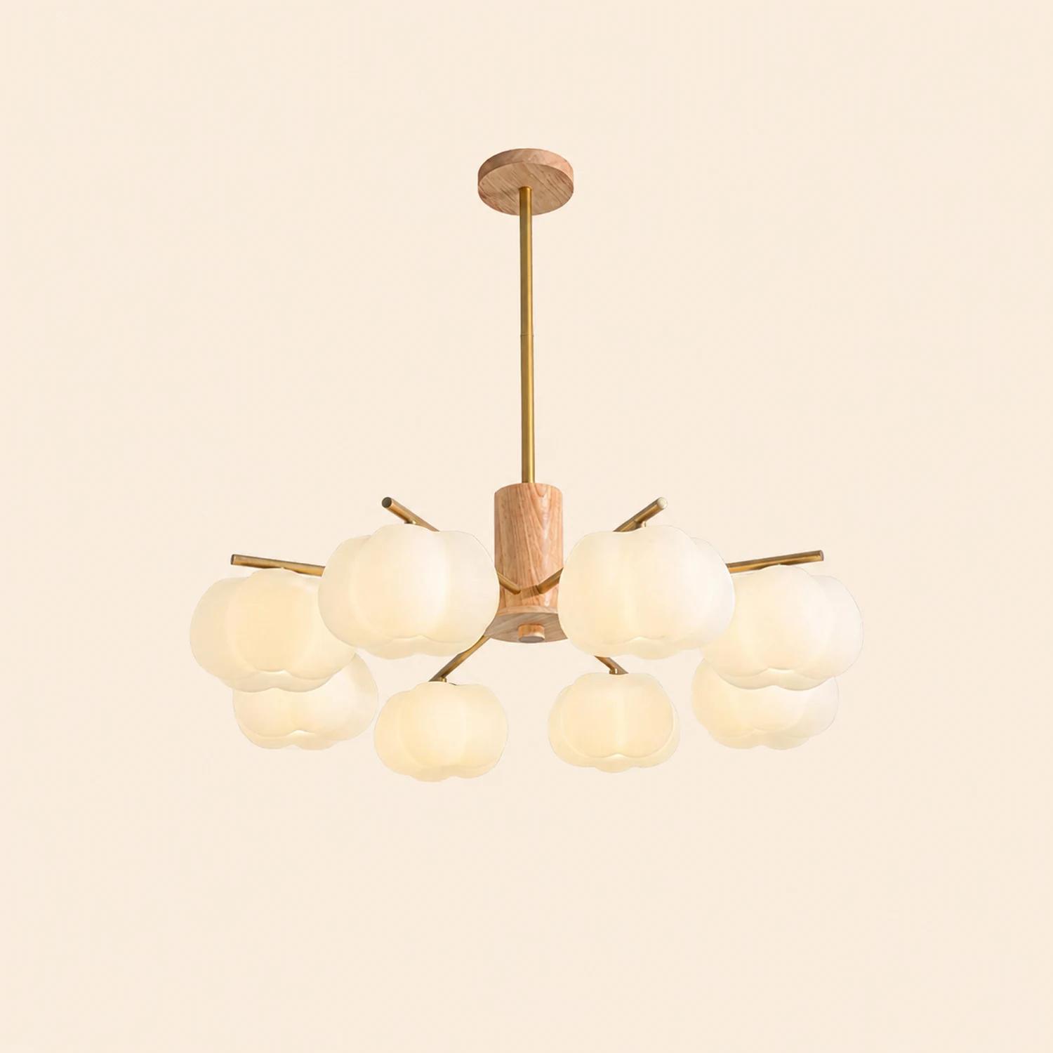 Wooden Cotton Balls Chandelier - Lumpaz