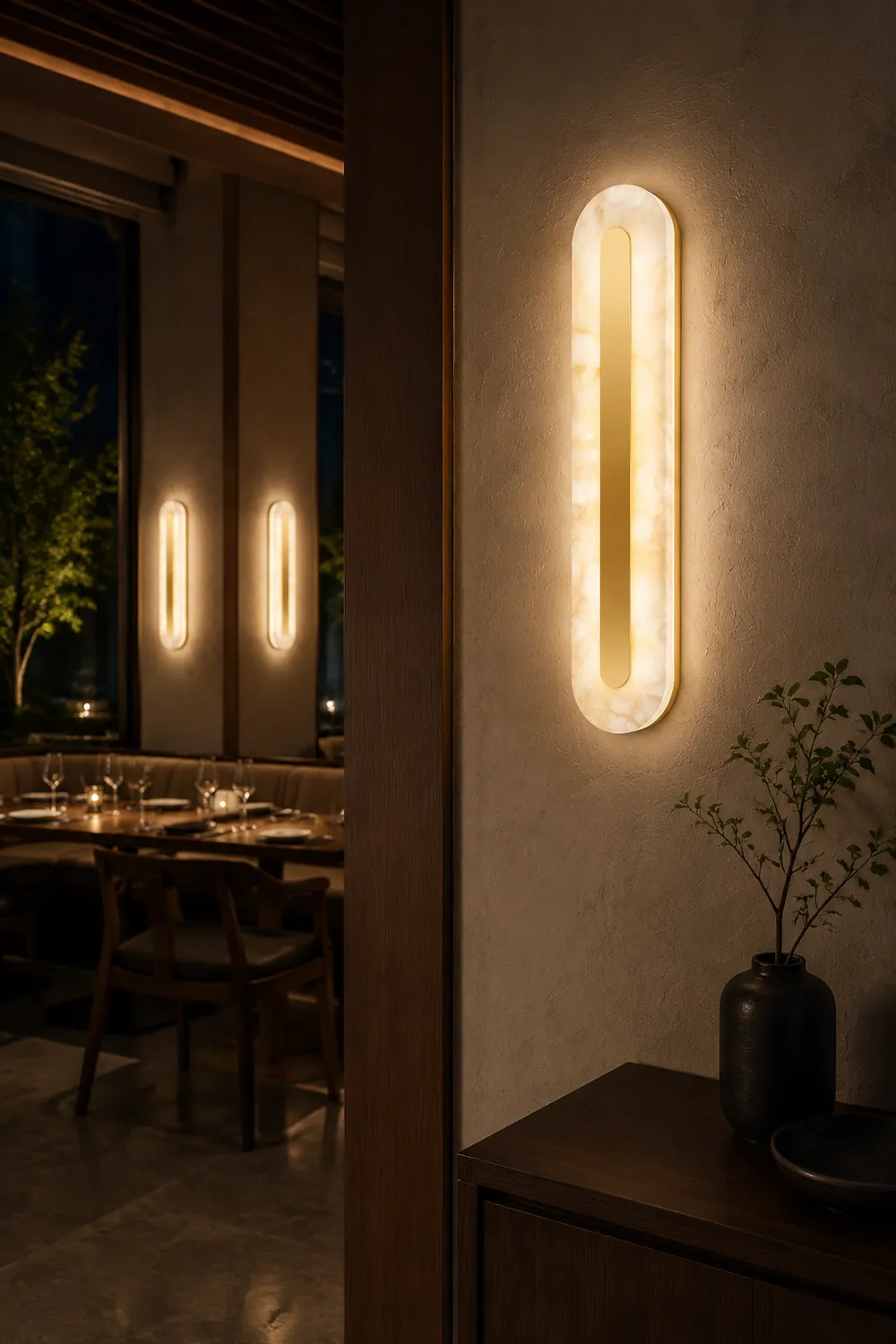 Alabaster Rounded Wall Light - Lumpaz
