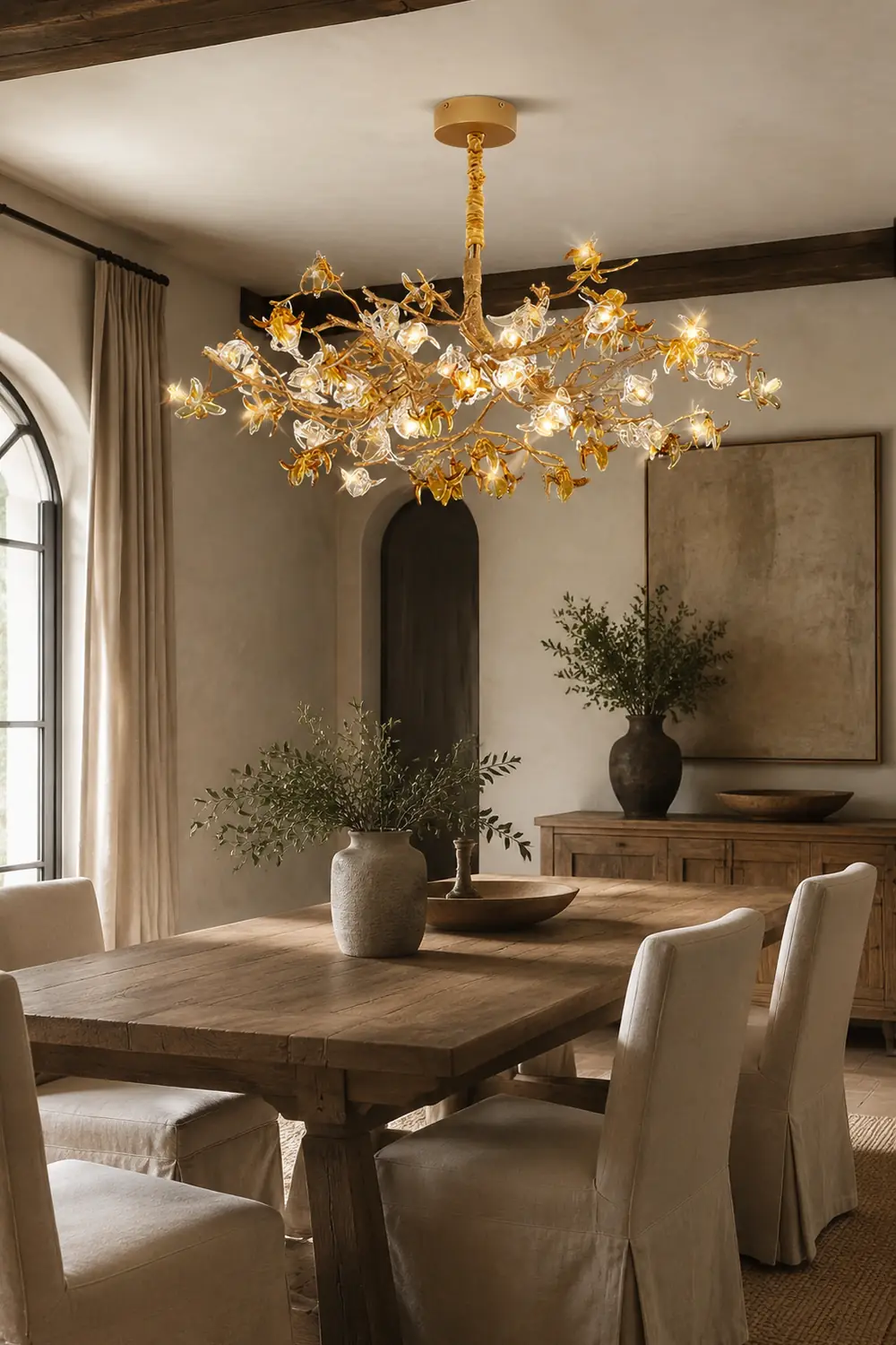 Aosta Brass Branch Chandelier - Lumpaz