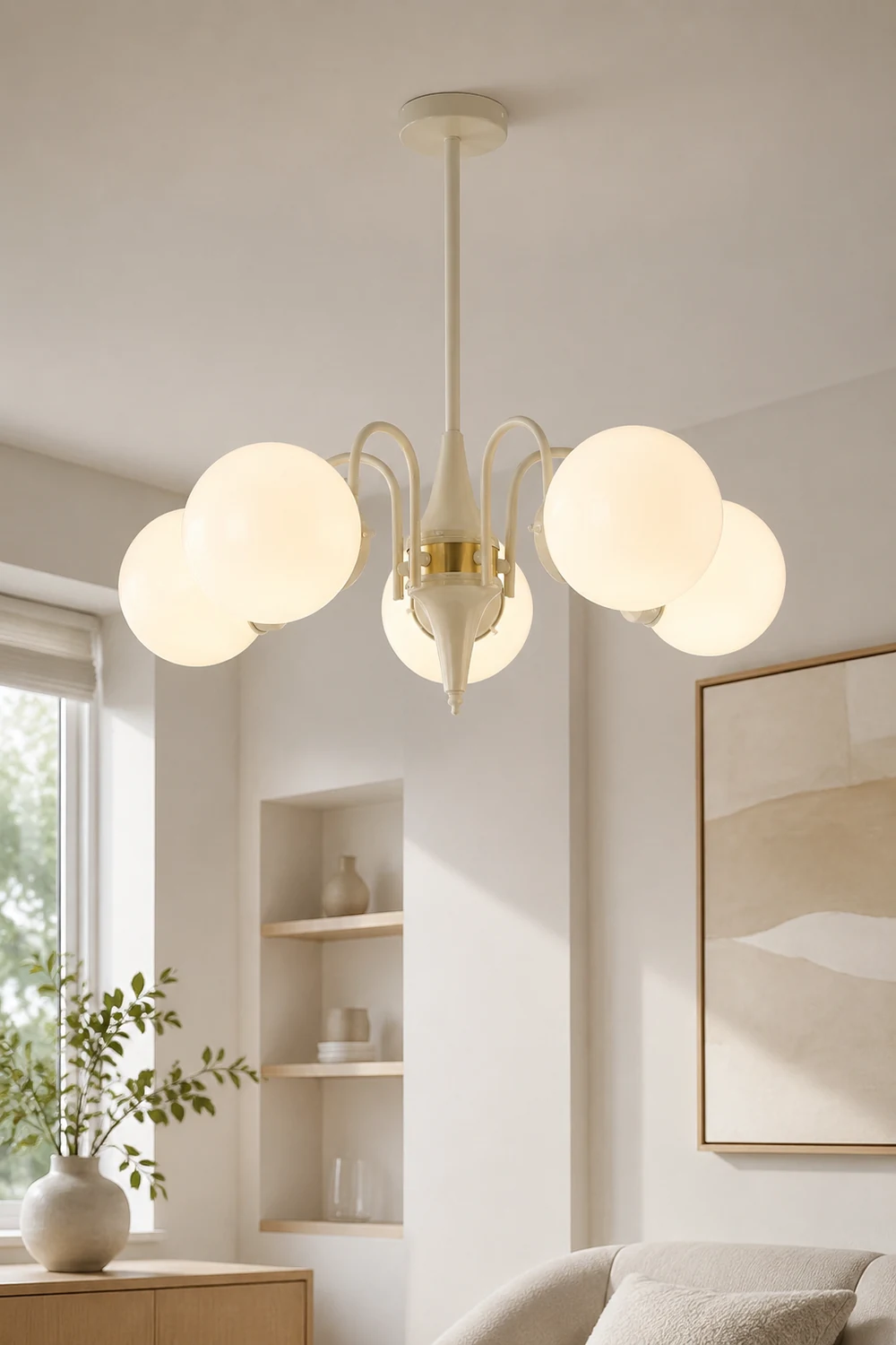 Cream Ball Chandelier - Lumpaz