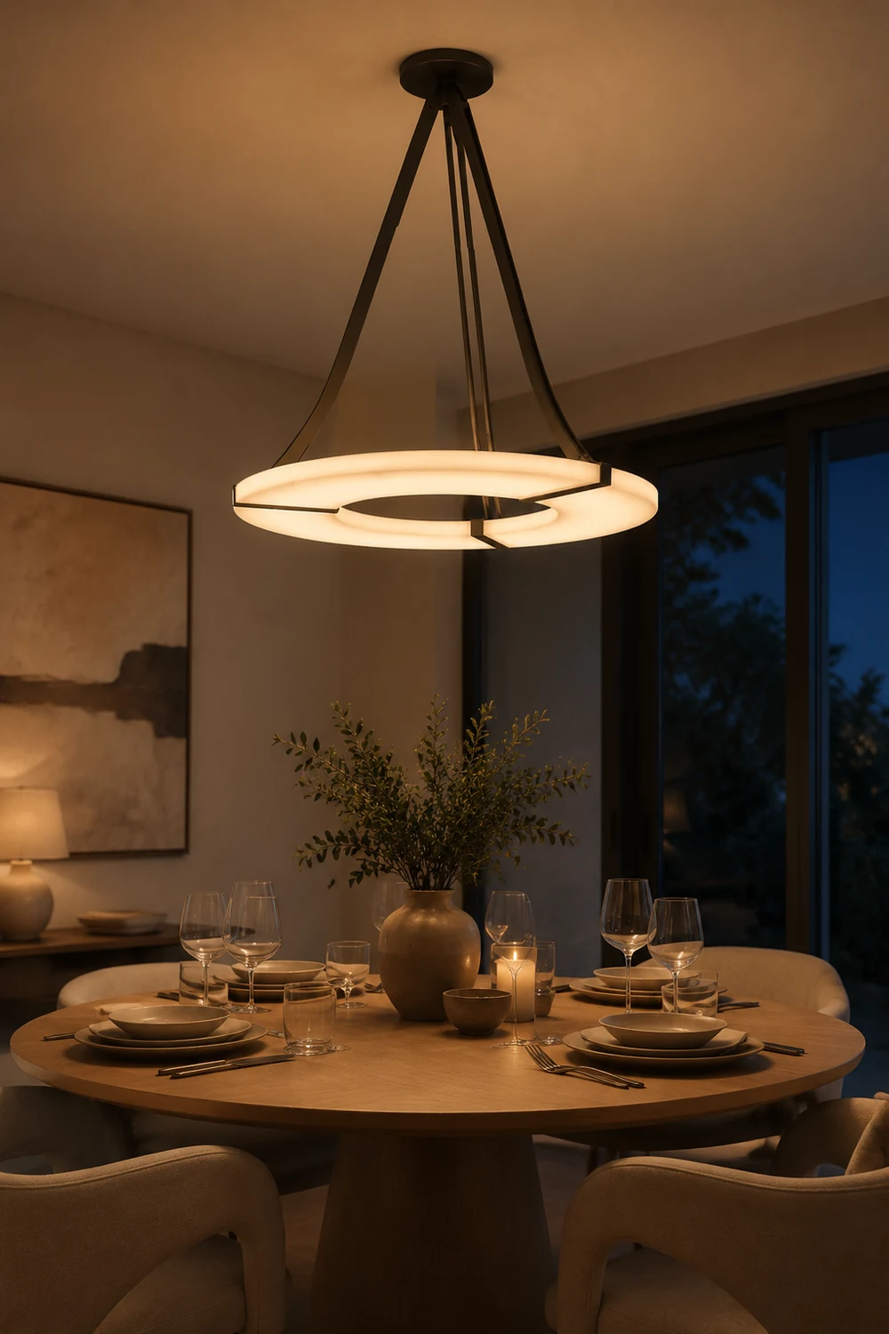 Alabaster Halo Pendant Light - Lumpaz