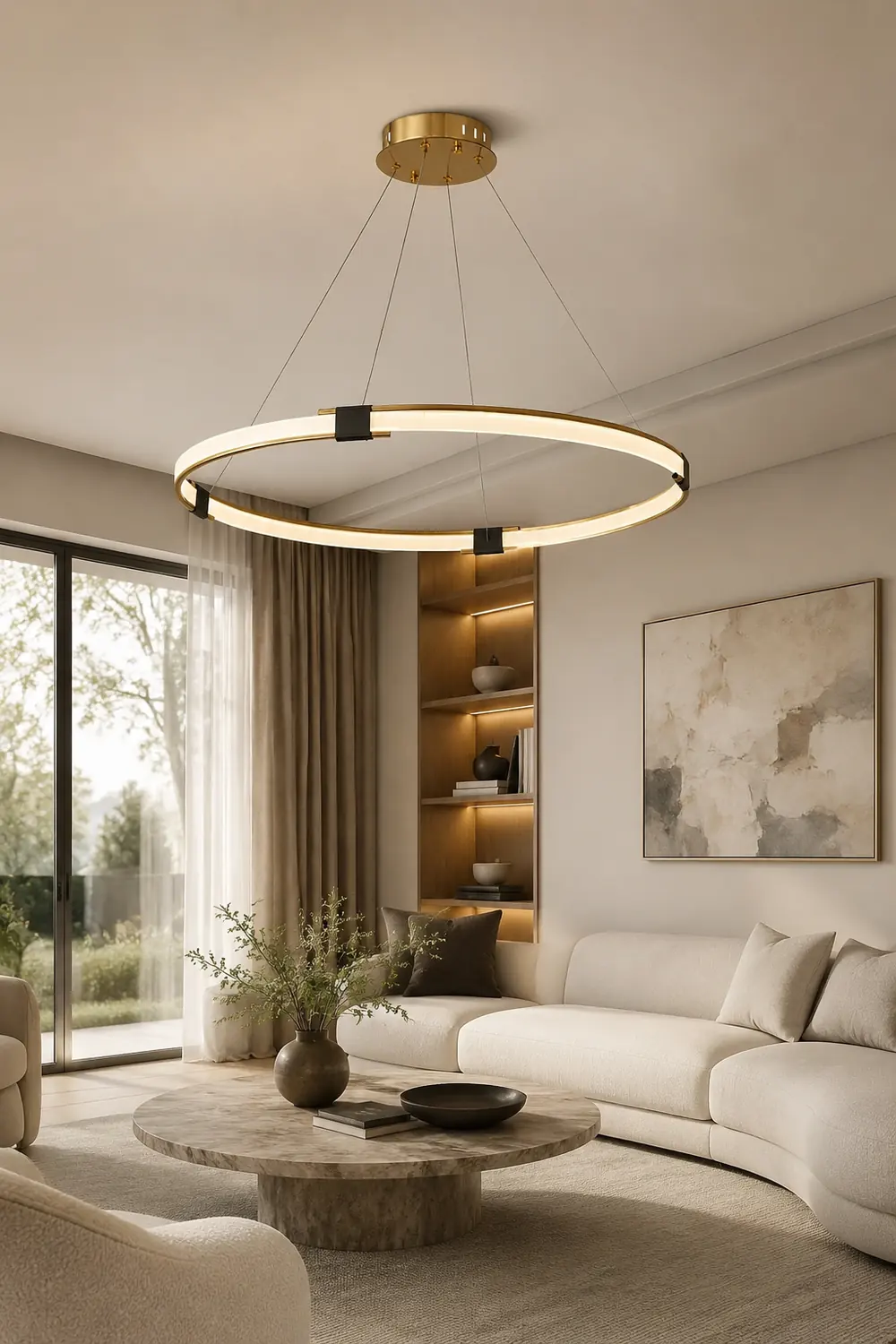 Gold Ring Chandelier - Lumpaz