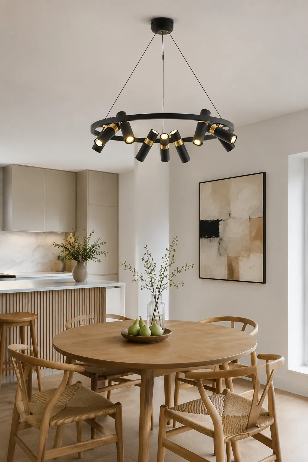 Black Mutil Pipe Chandelier - Lumpaz