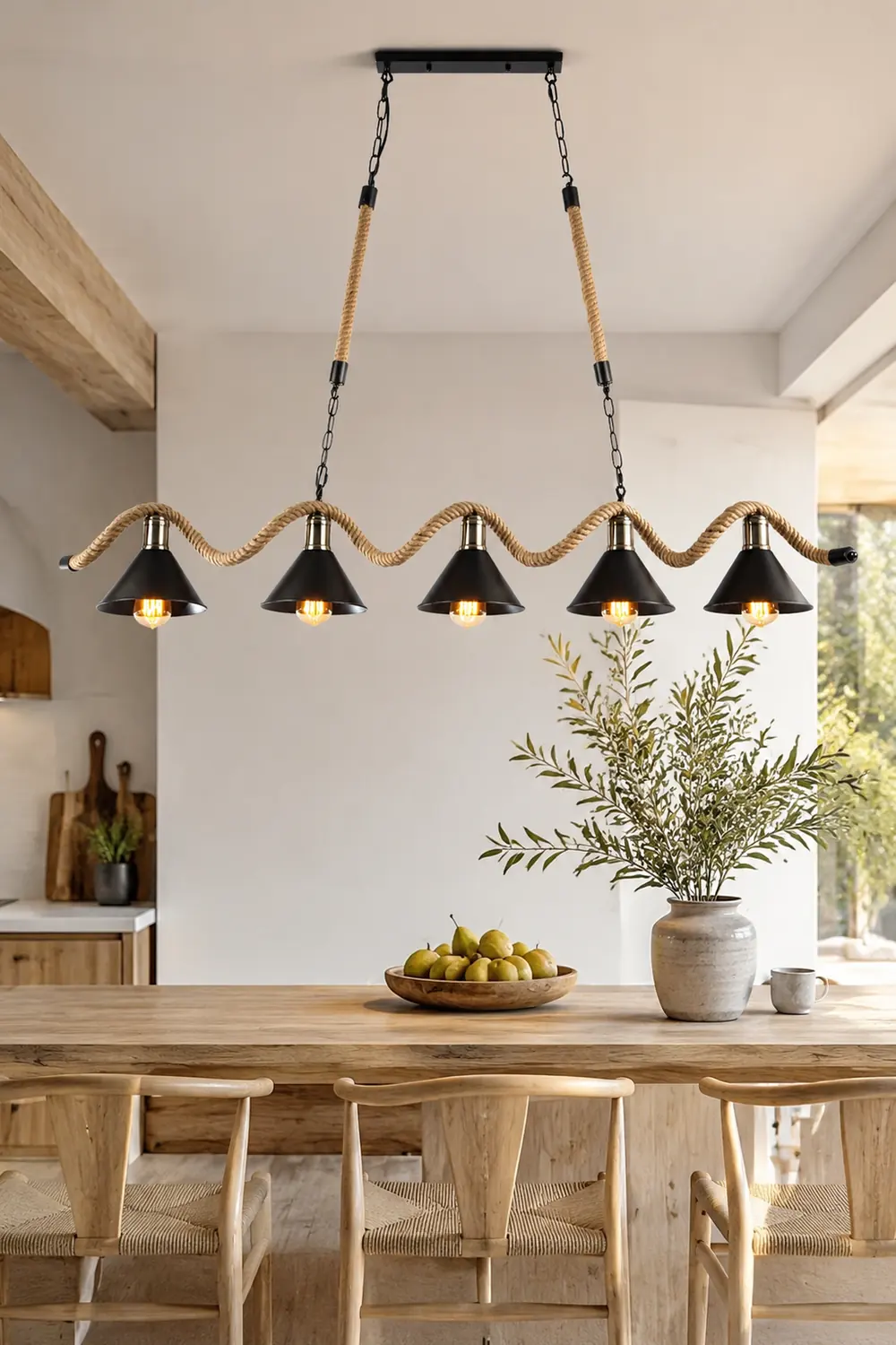 Hemp Rope Industrial Wave Chandelier - Lumpaz