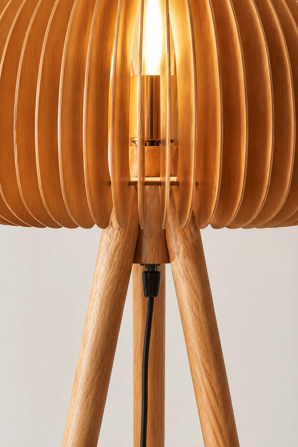 Wooden Pumpkin Floor Lamp - Lumpaz