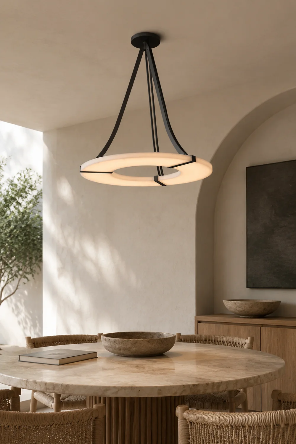 Alabaster Halo Pendant Light - Lumpaz