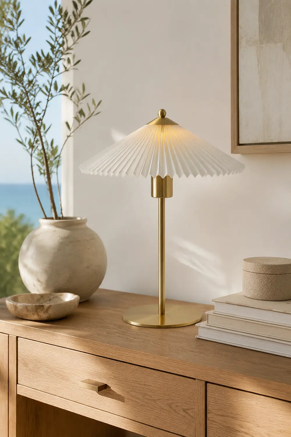 Perla Pleated Table Lamp - Lumpaz