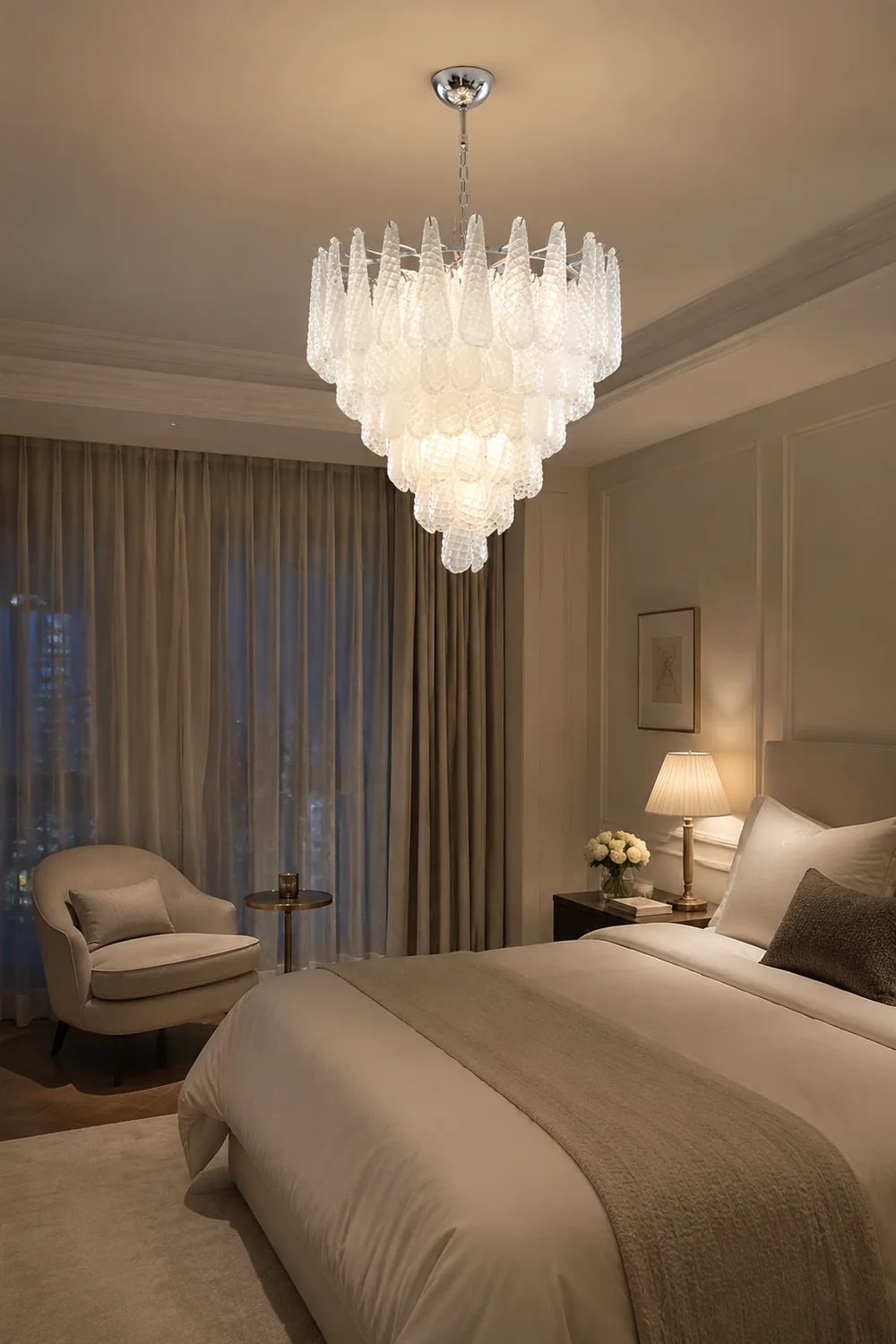 Grid Glass Waterfall Chandelier - Lumpaz