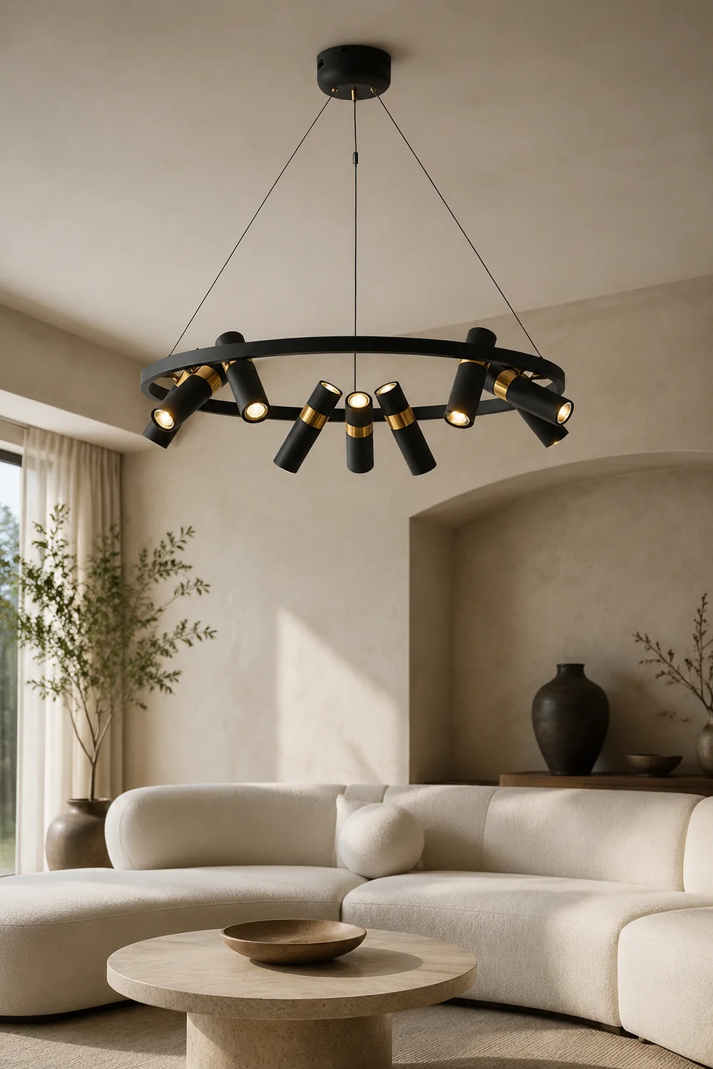 Black Mutil Pipe Chandelier - Lumpaz