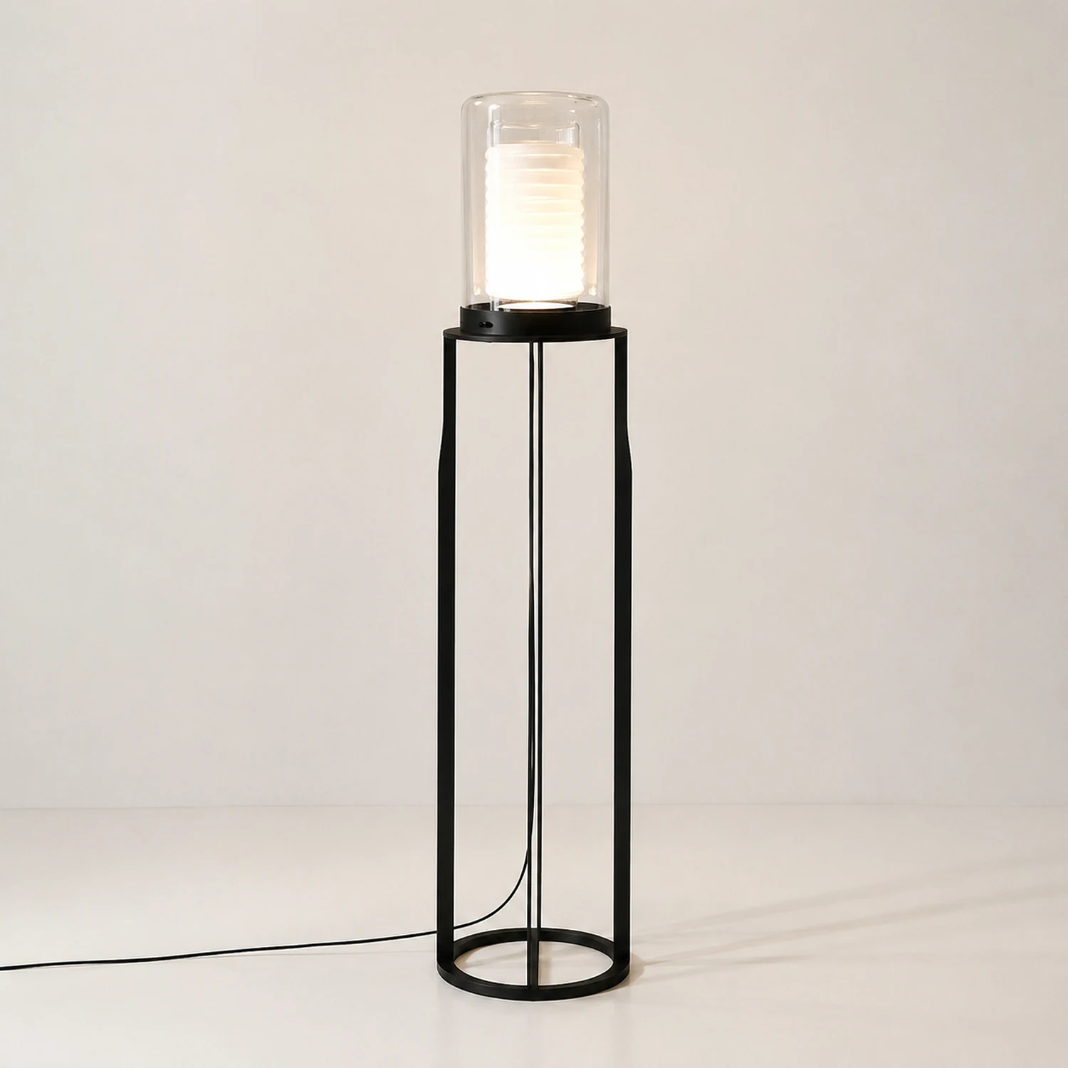Dual Cylinder Glass Floor Lamp - Lumpaz