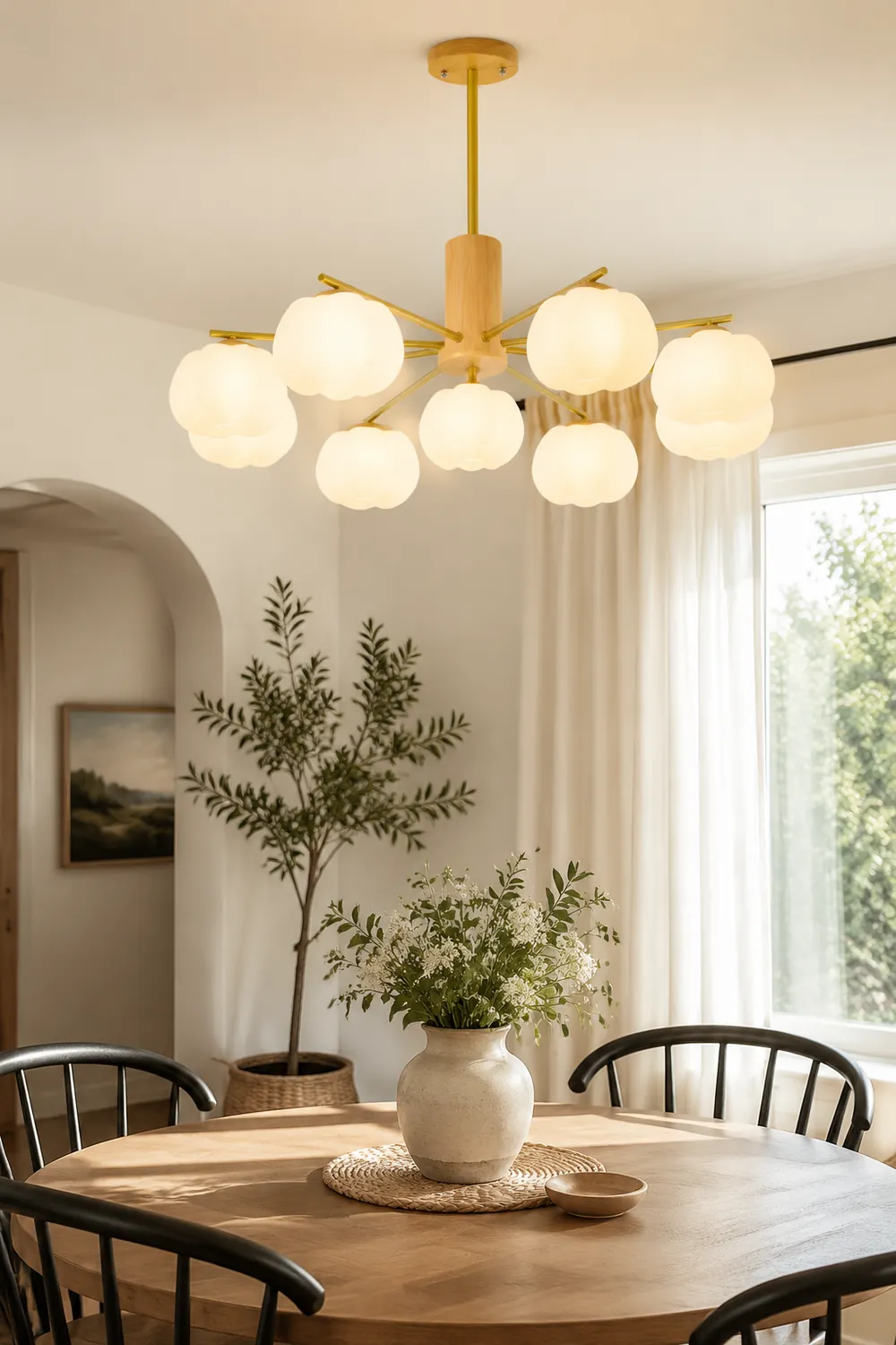 Wooden Cotton Balls Chandelier - Lumpaz