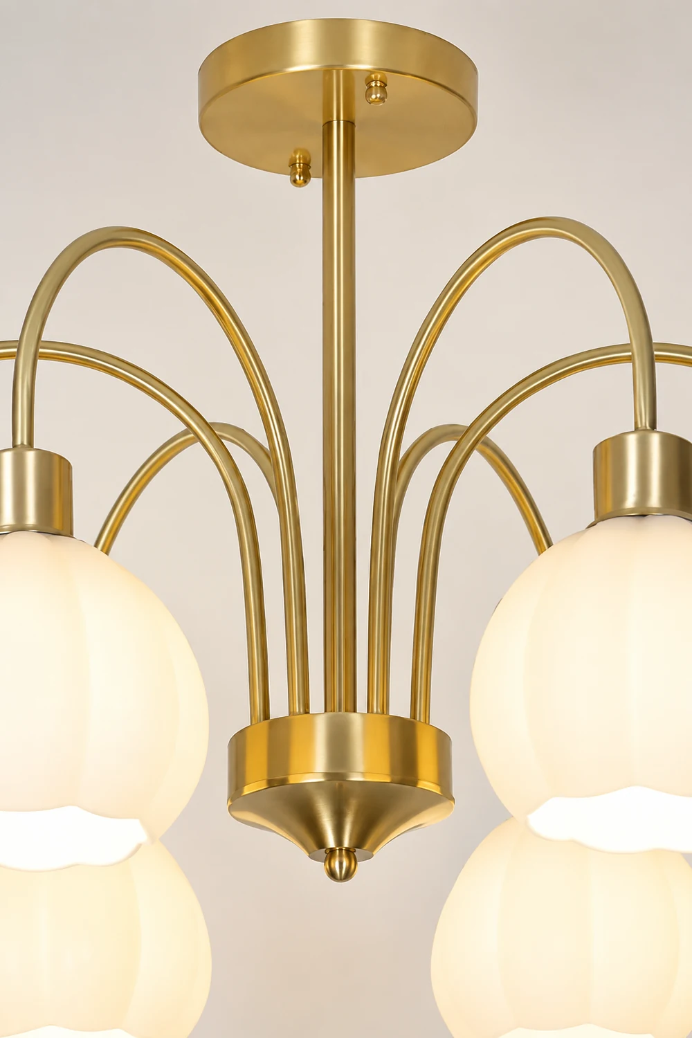 Glass Pumpkin Gold Chandelier - Lumpaz