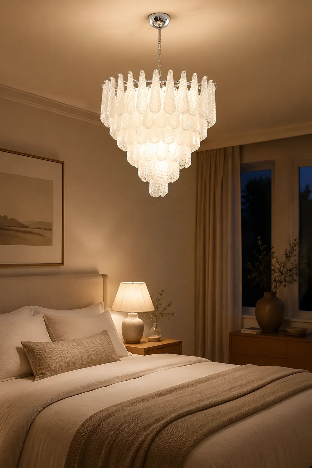 Grid Glass Waterfall Chandelier - Lumpaz