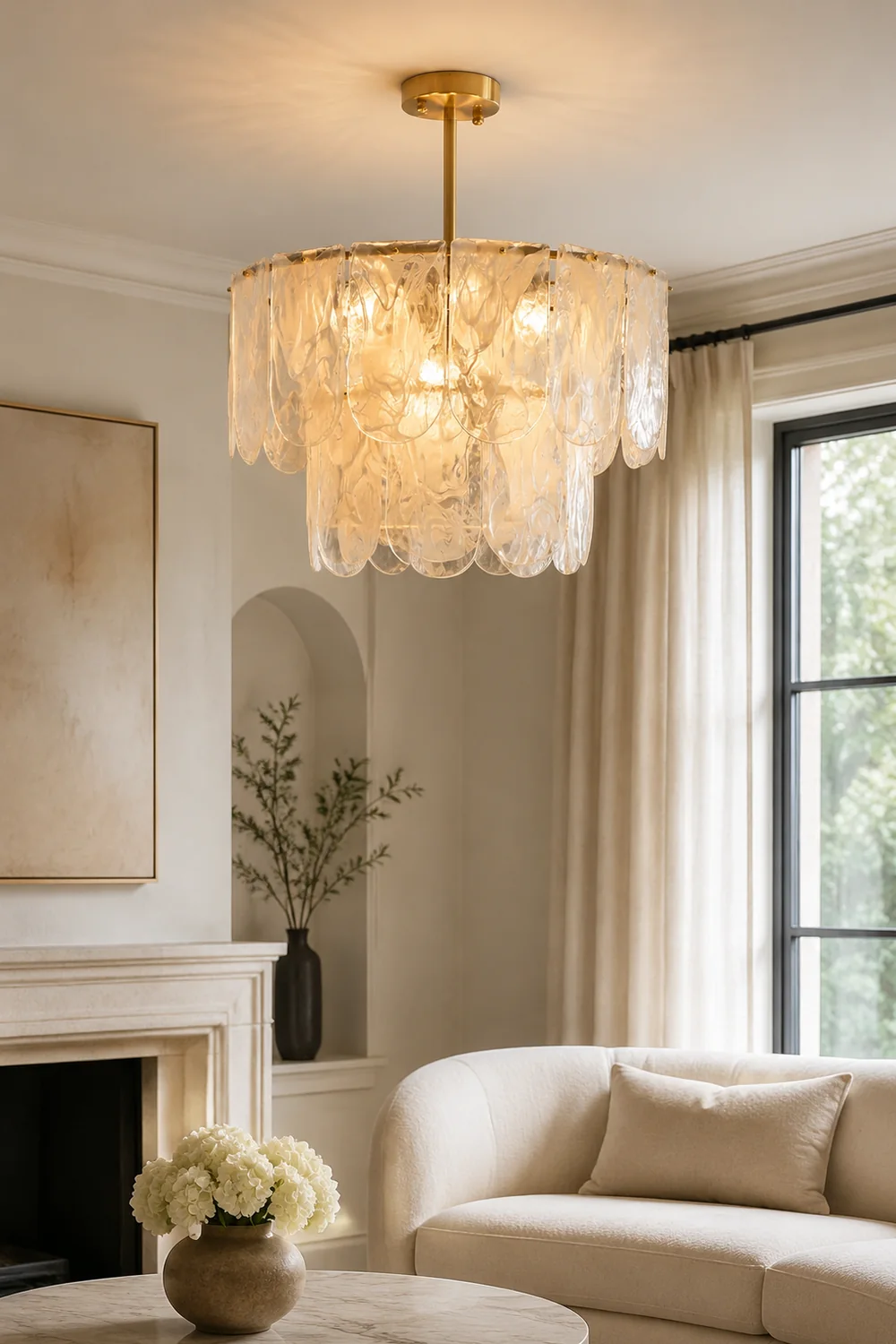 Traditional Classic Metal Glass Chandelier - Lumpaz