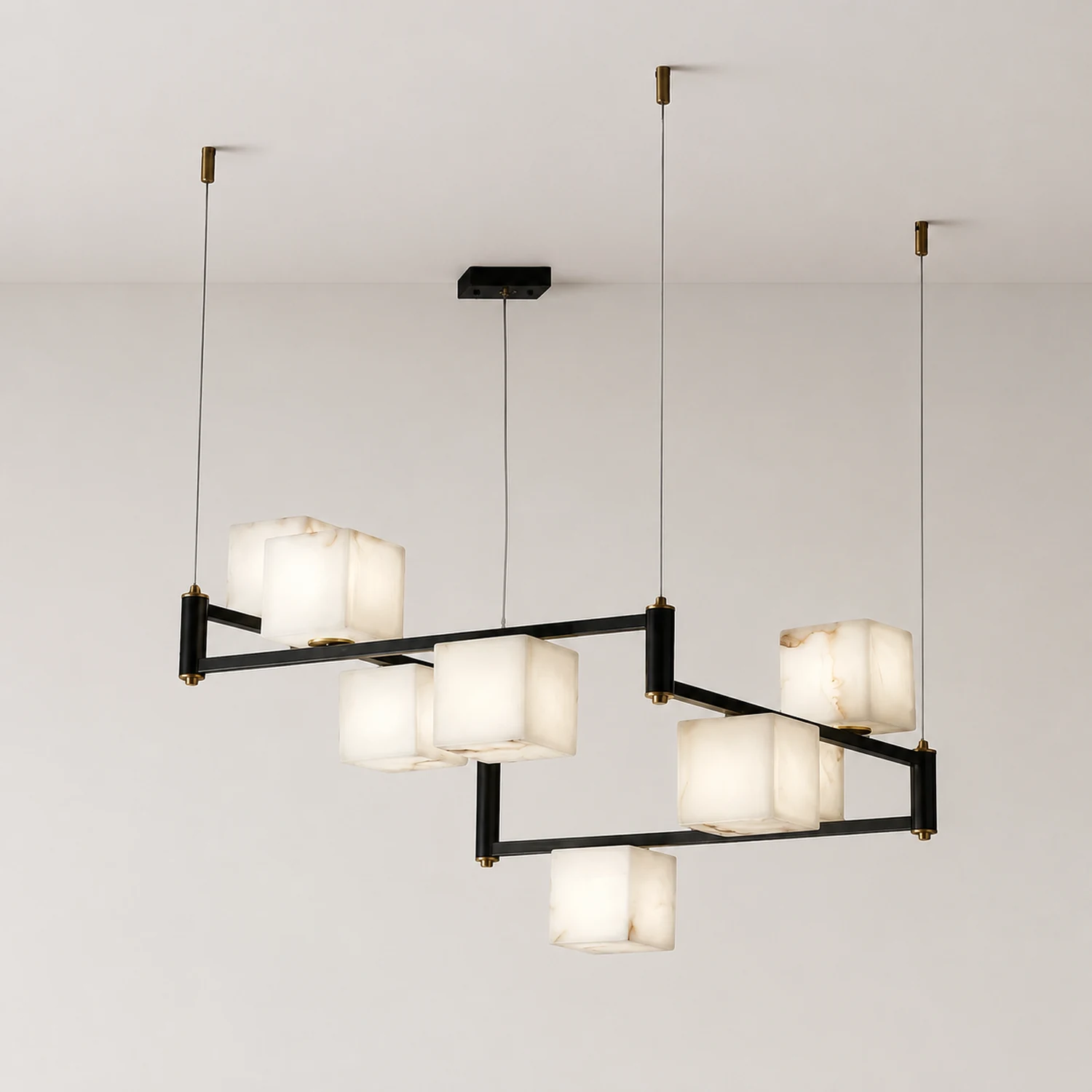 Alabaster Square Box Chandelier - Lumpaz