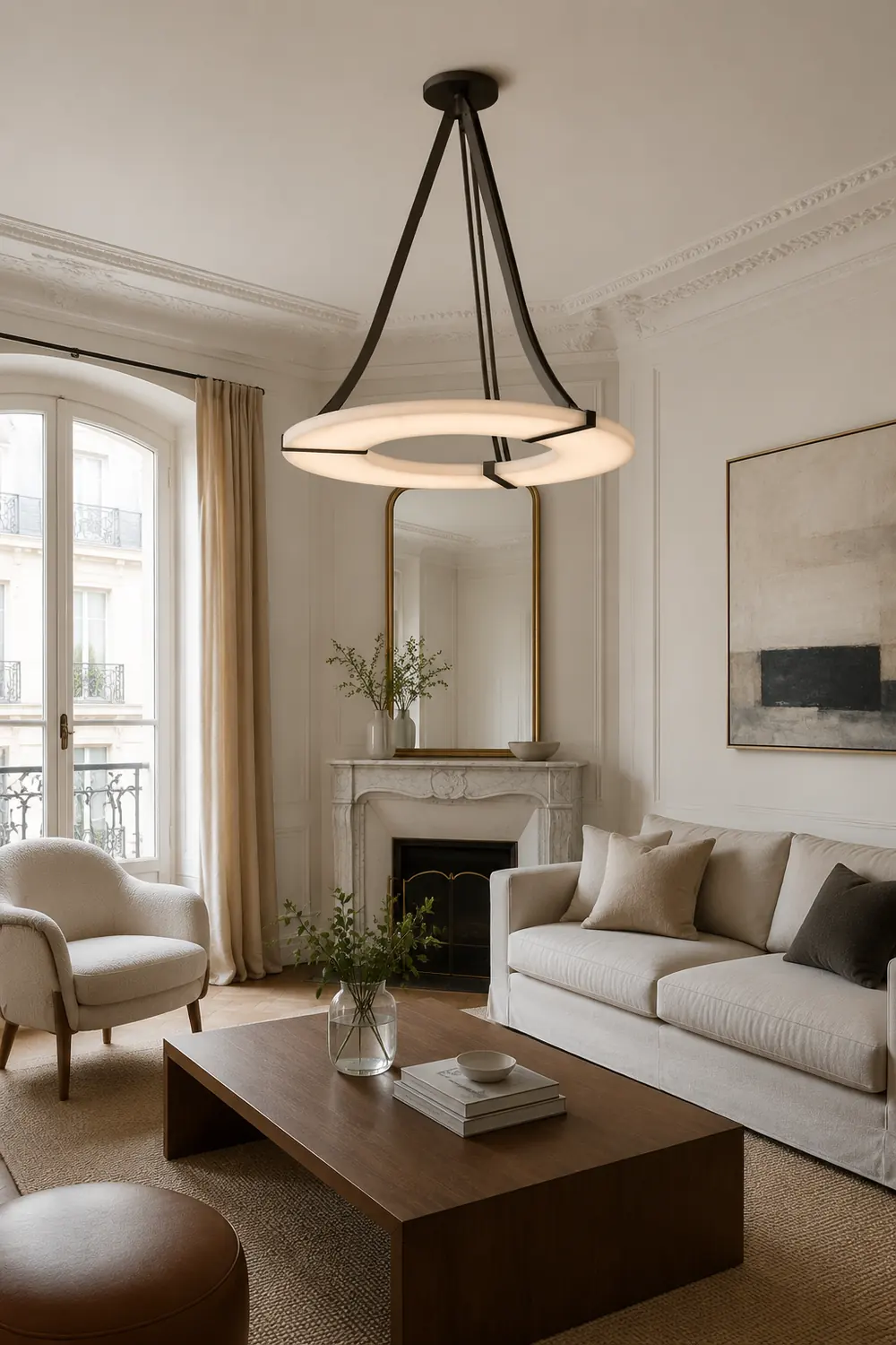 Alabaster Halo Pendant Light - Lumpaz