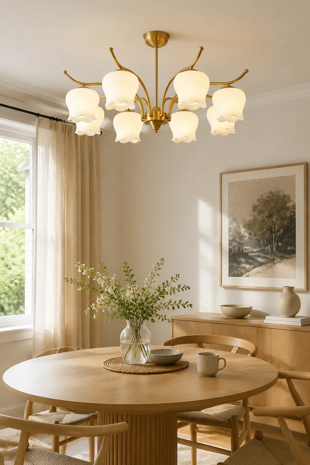 Tulip Brass Chandelier - Lumpaz