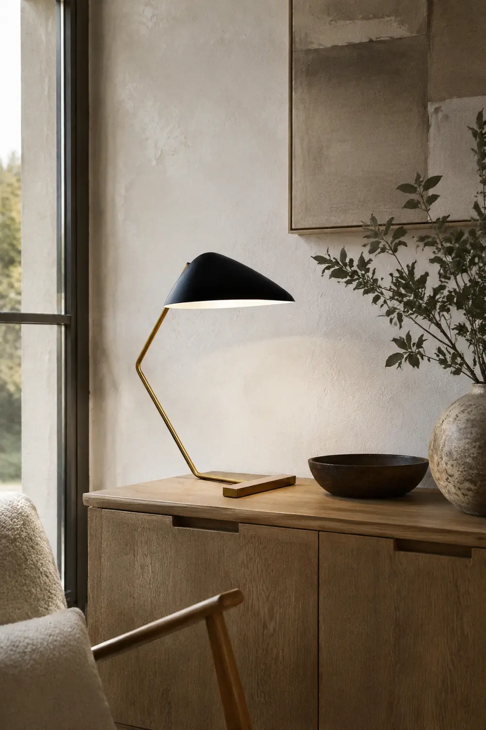 Curvilinear Mid-Century Table Lamp - Lumpaz