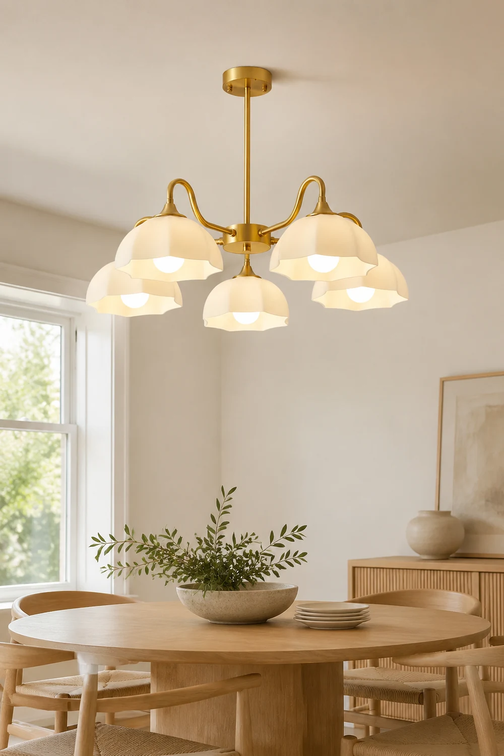 Octagonal Glass Bowl Chandelier - Lumpaz