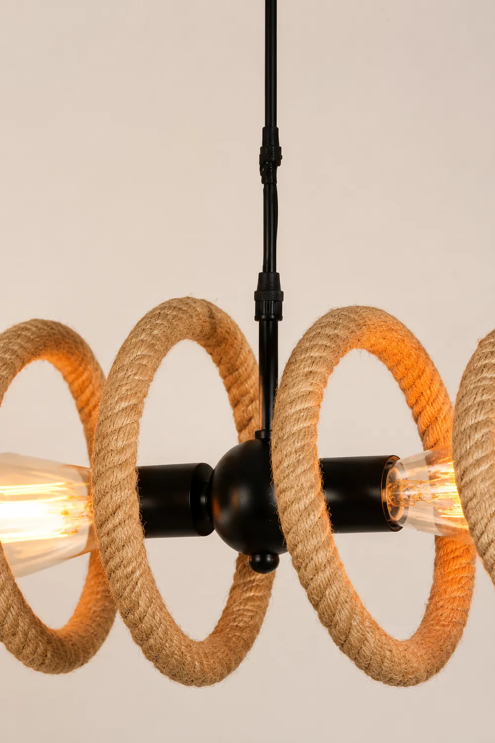 Hemp Rope Industrial Spiral Chandelier - Lumpaz