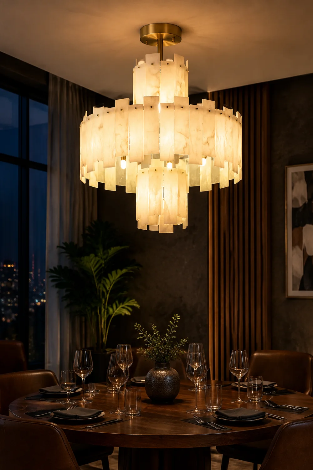 Regina Alabaster Chandelier - Lumpaz