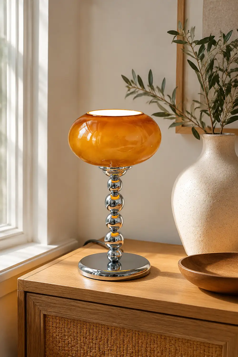 Oval Persimmon Table Light - Lumpaz