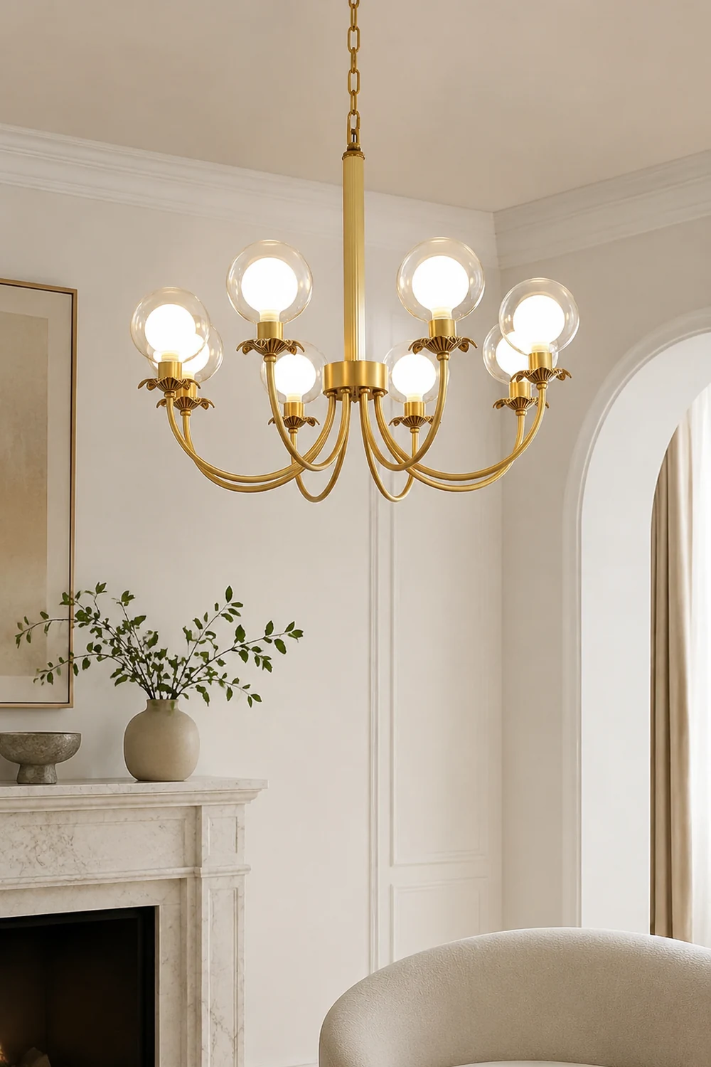 Aureate Radiance Glass Chandelier - Lumpaz