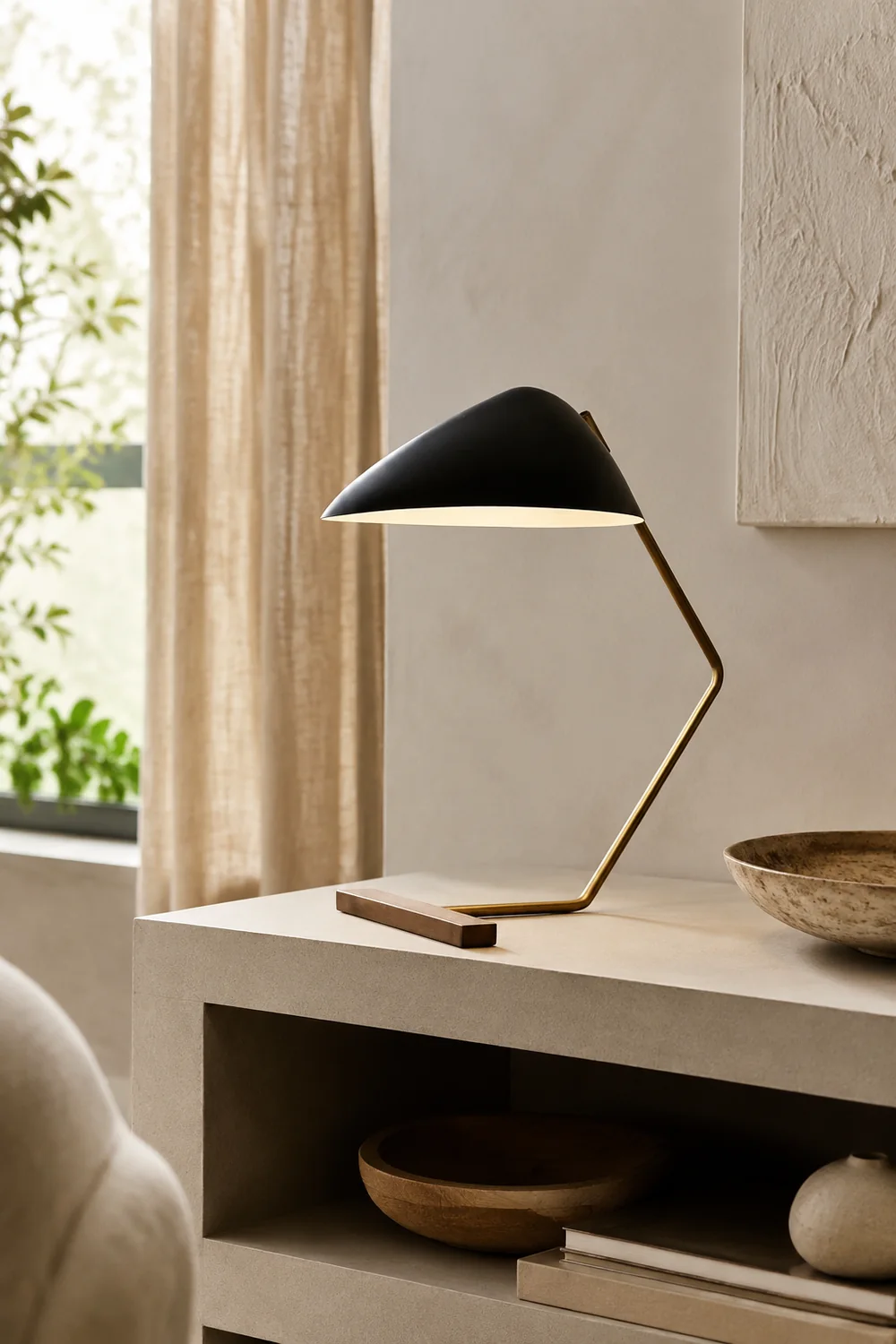 Curvilinear Mid-Century Table Lamp - Lumpaz