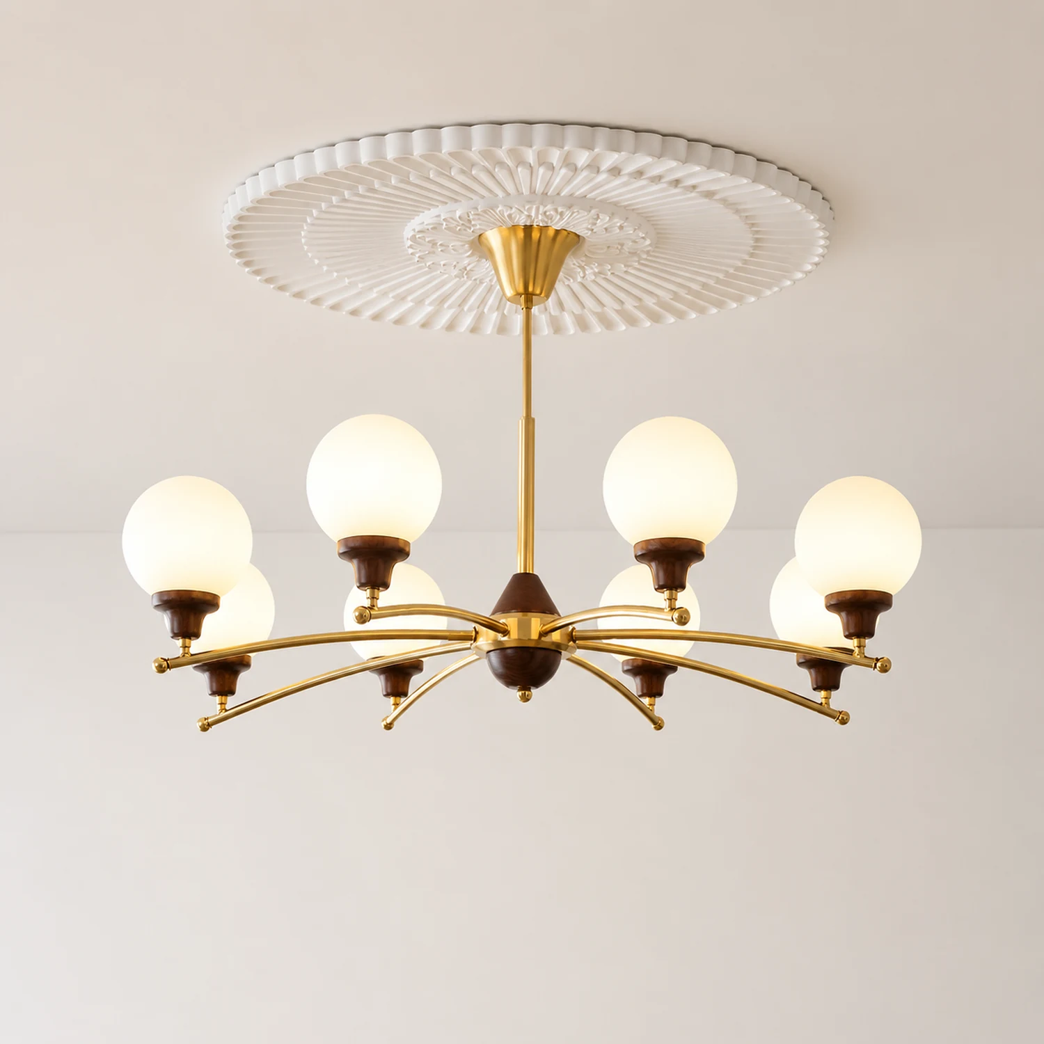 Walnut Glass Ball Chandelier - Lumpaz