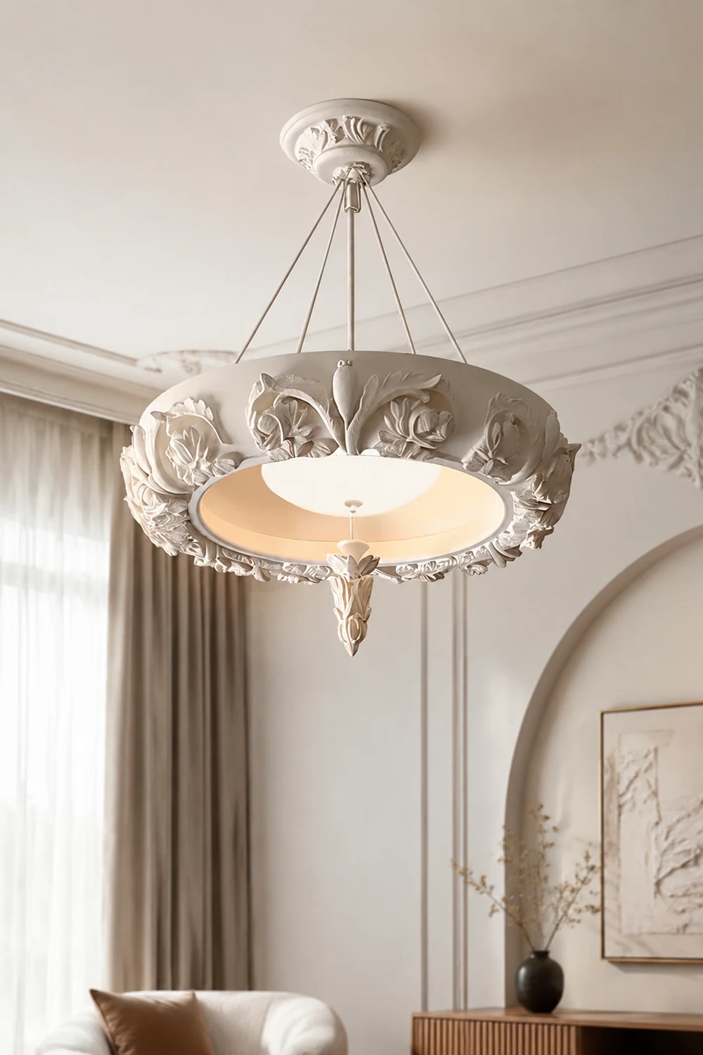 Artistic Carved Plaster Chandelier - Lumpaz