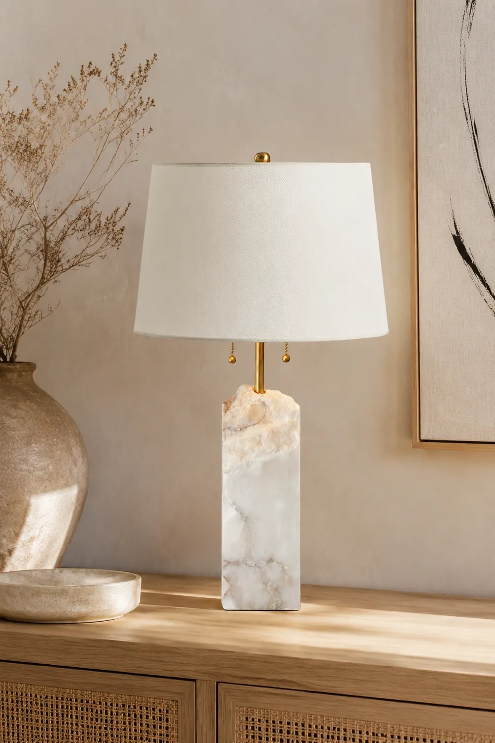 Raw Alabaster Table Lamp - Lumpaz