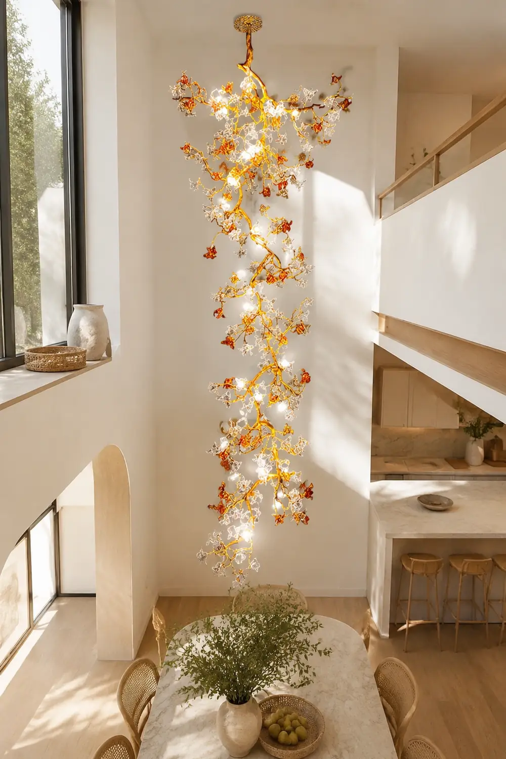 Brass Maple Branch Chandelier - Lumpaz