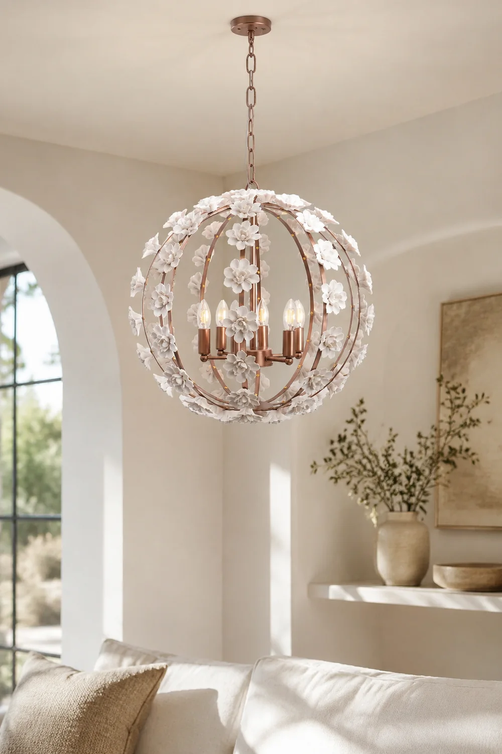 Bianca Floral Orb Chandelier - Lumpaz