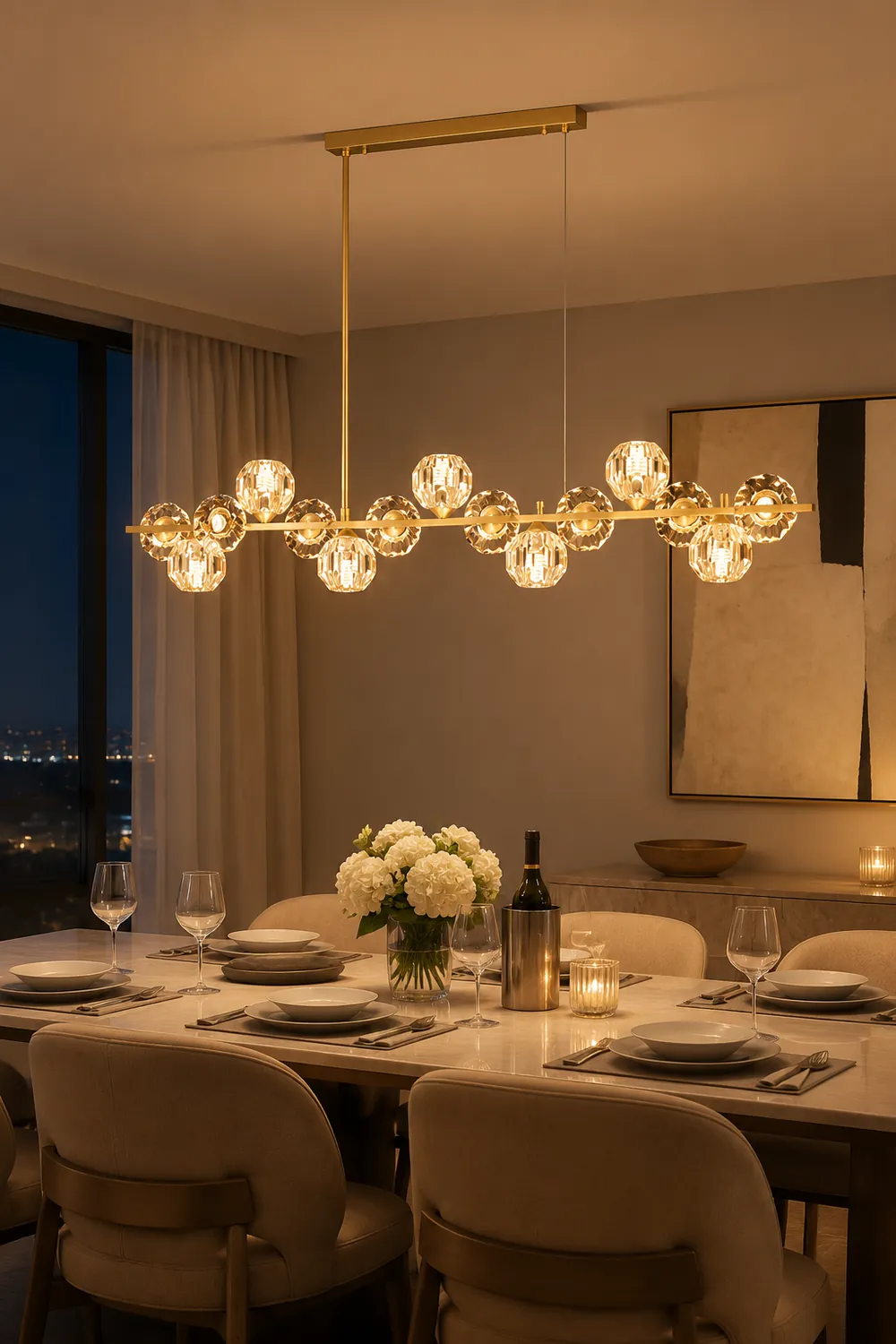 Crystal Glass Ball Chandelier - Lumpaz