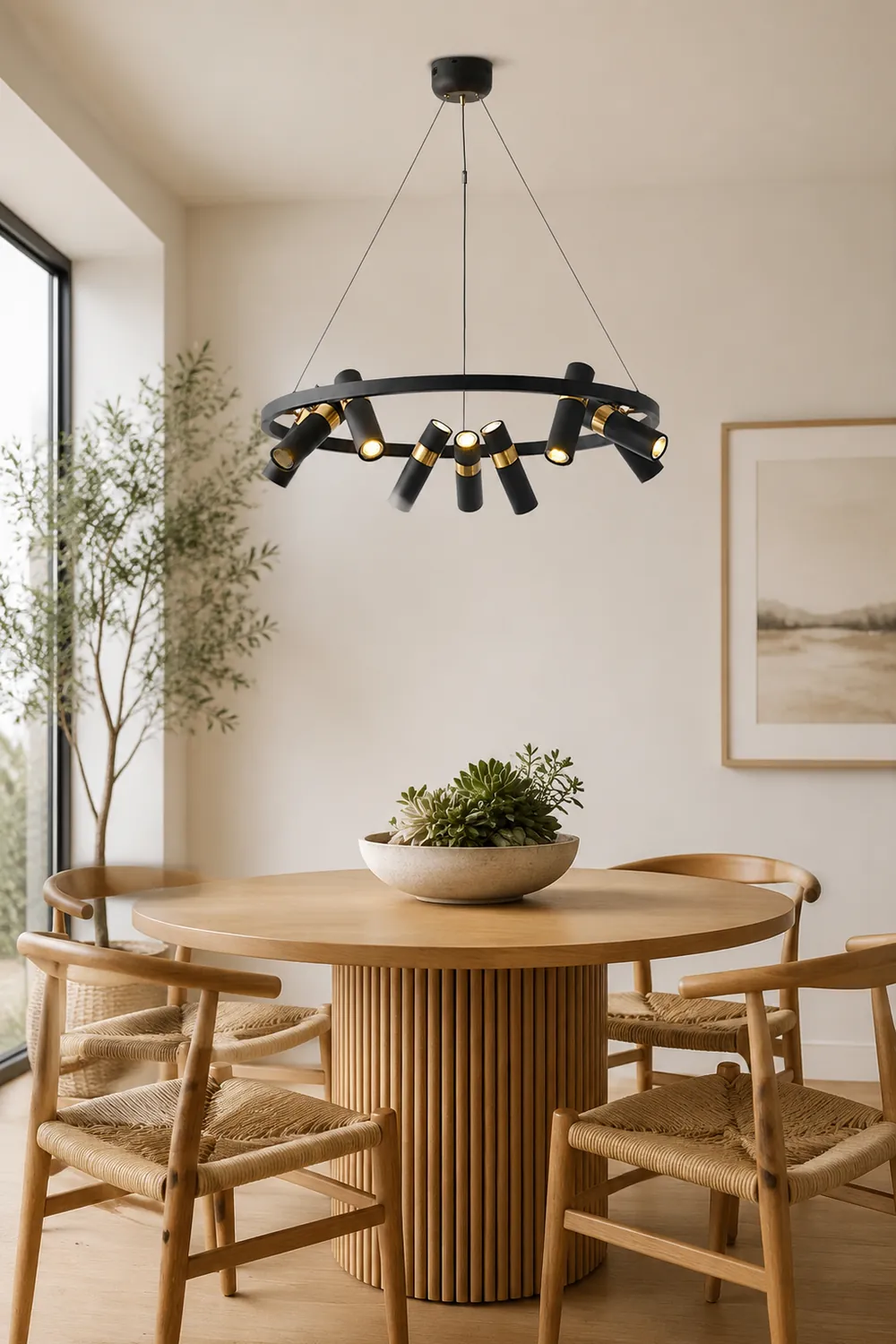 Black Mutil Pipe Chandelier - Lumpaz