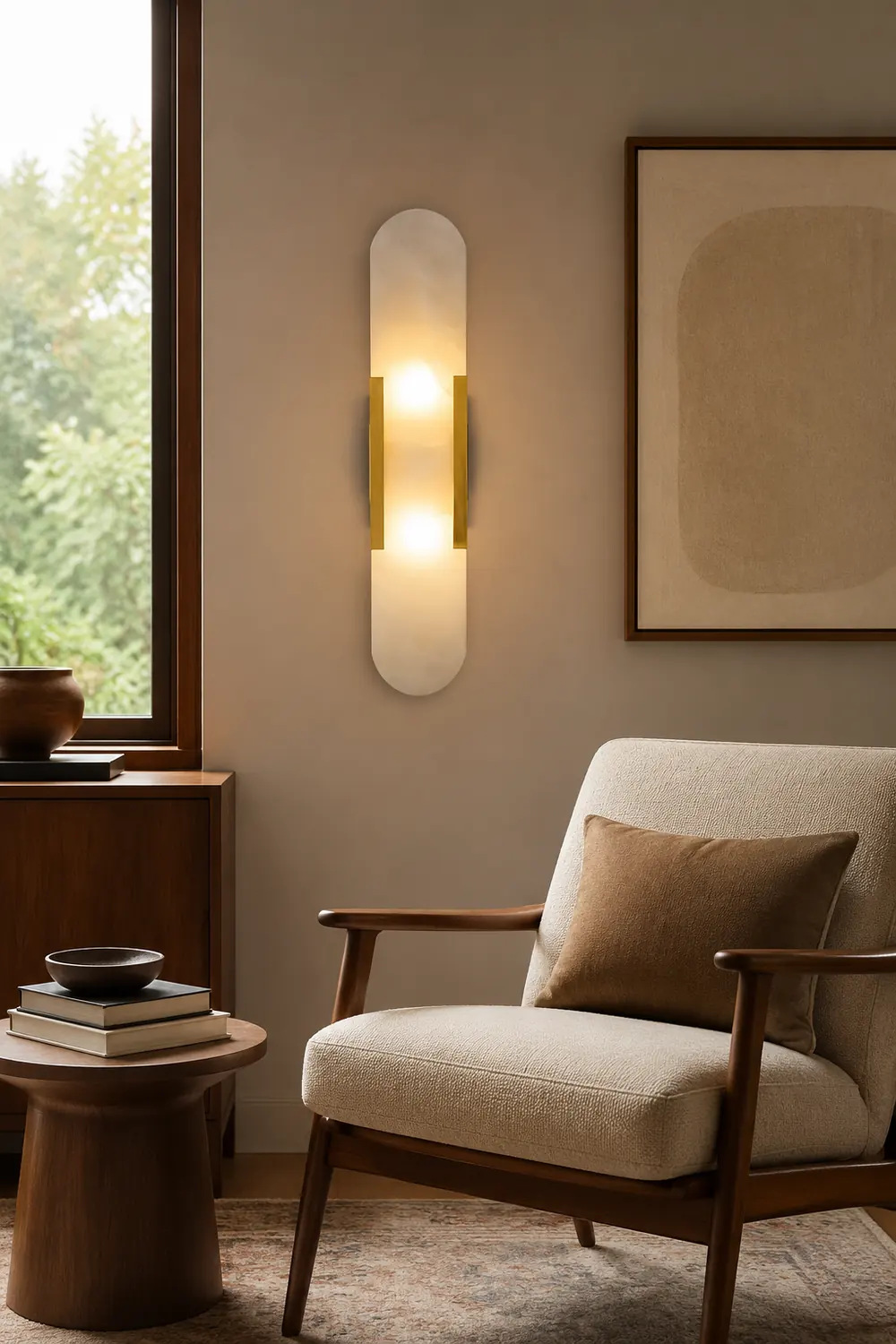 Melange Elongated Alabaster Wall Lamp - Lumpaz
