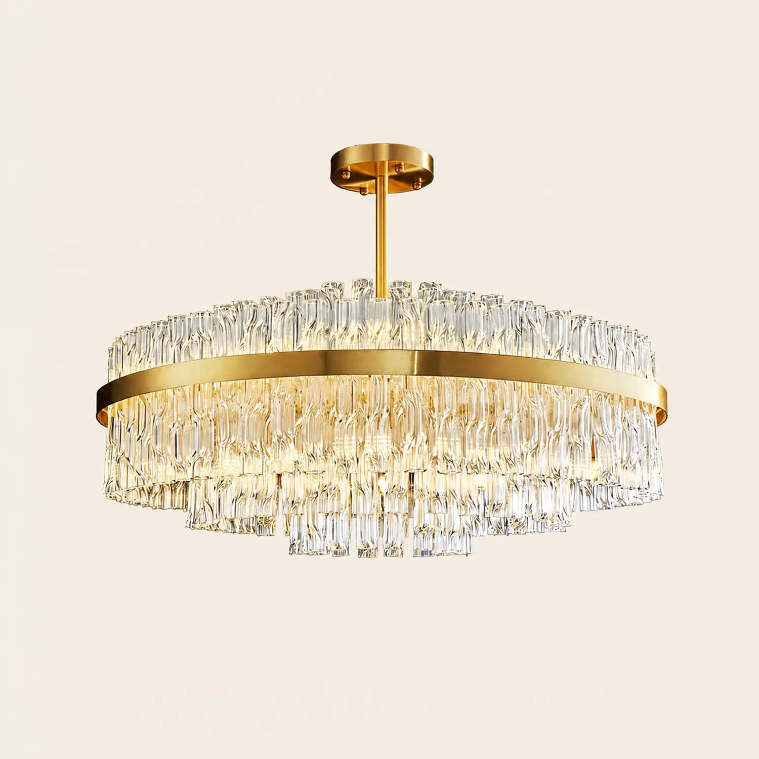 Gold & Clear Rod Chandelier - Lumpaz