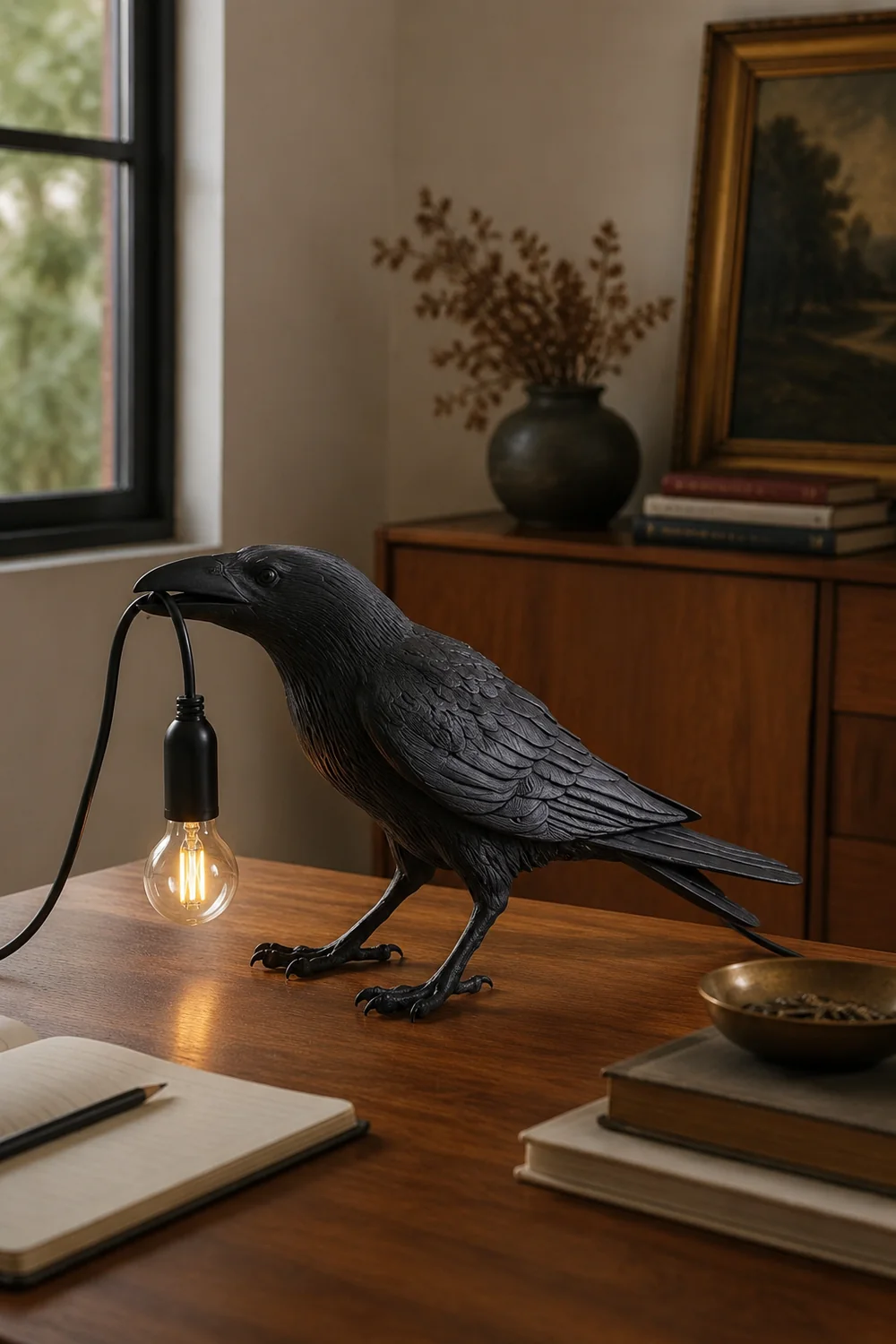 Raven Resin Table Lamp - Lumpaz