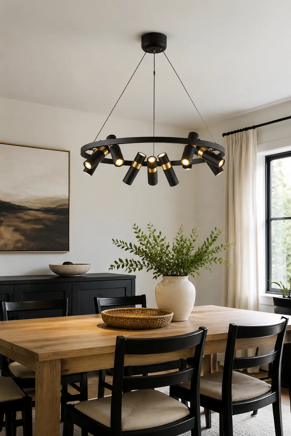 Black Mutil Pipe Chandelier - Lumpaz