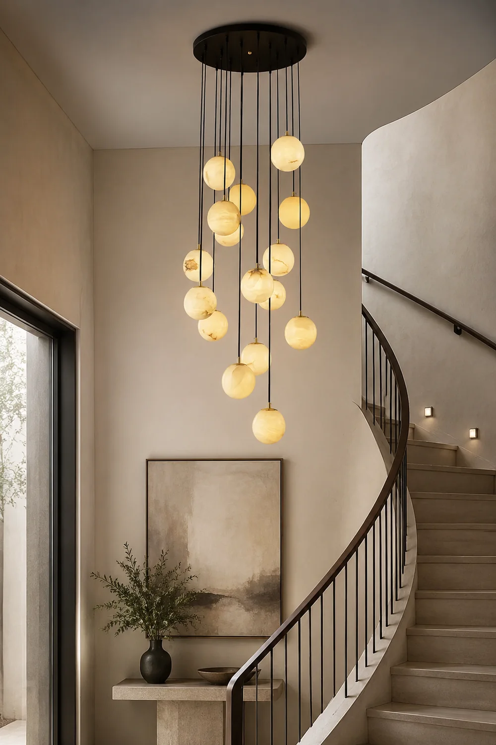 Alabaster Balls Cluster Chandelier - Lumpaz