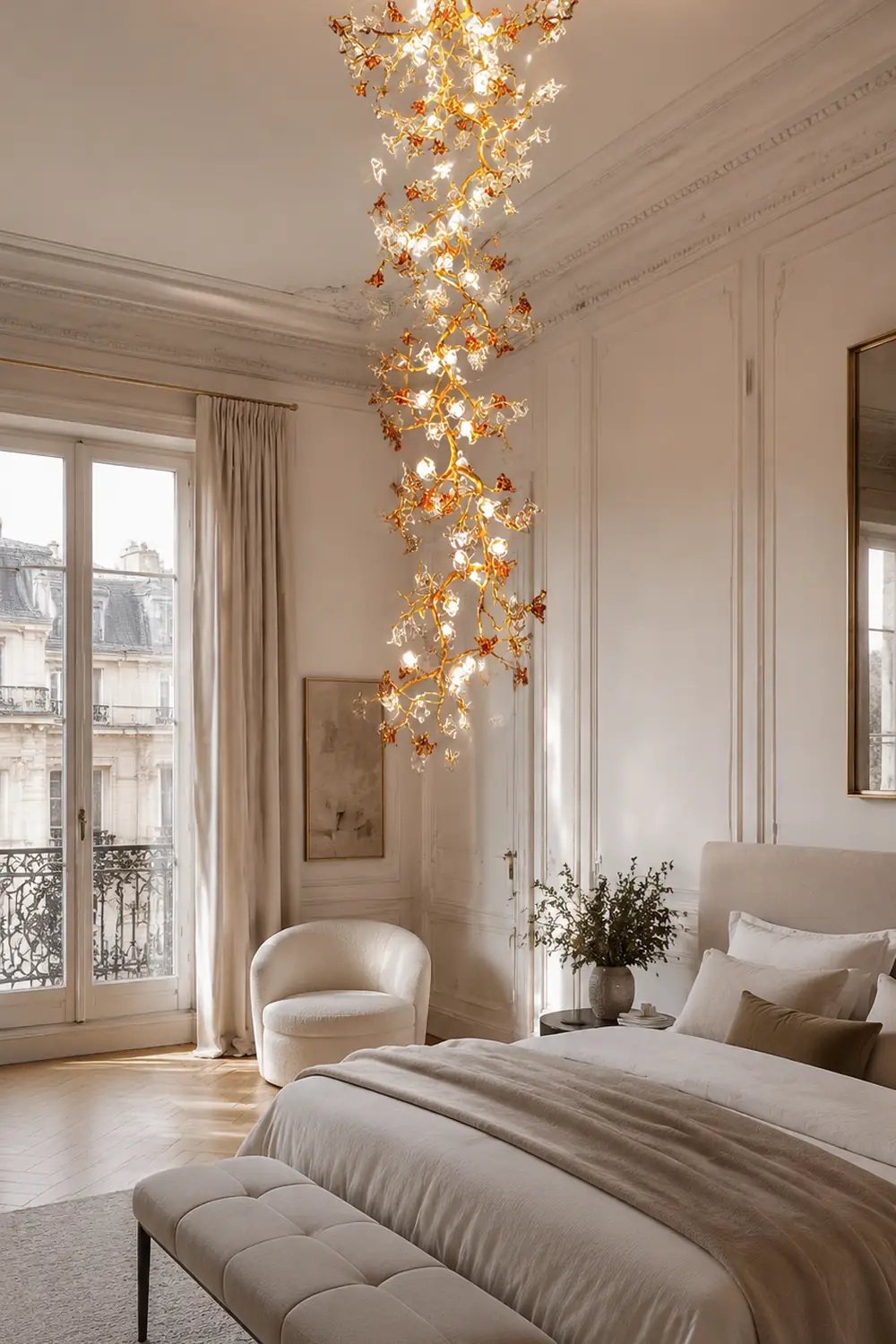 Brass Maple Branch Chandelier - Lumpaz