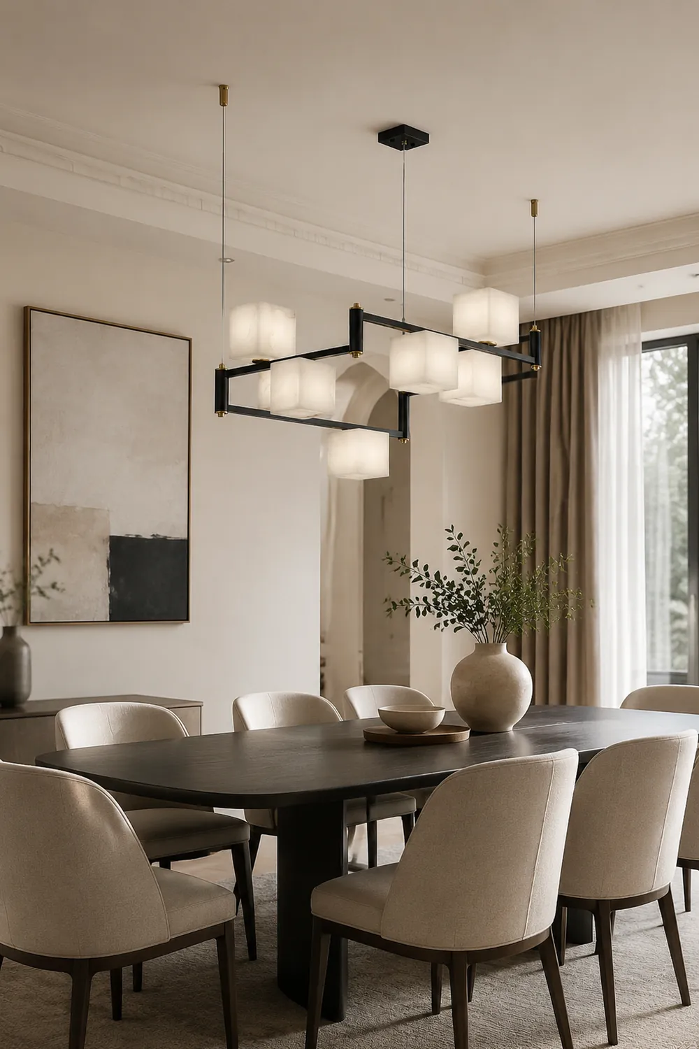 Alabaster Square Box Chandelier - Lumpaz