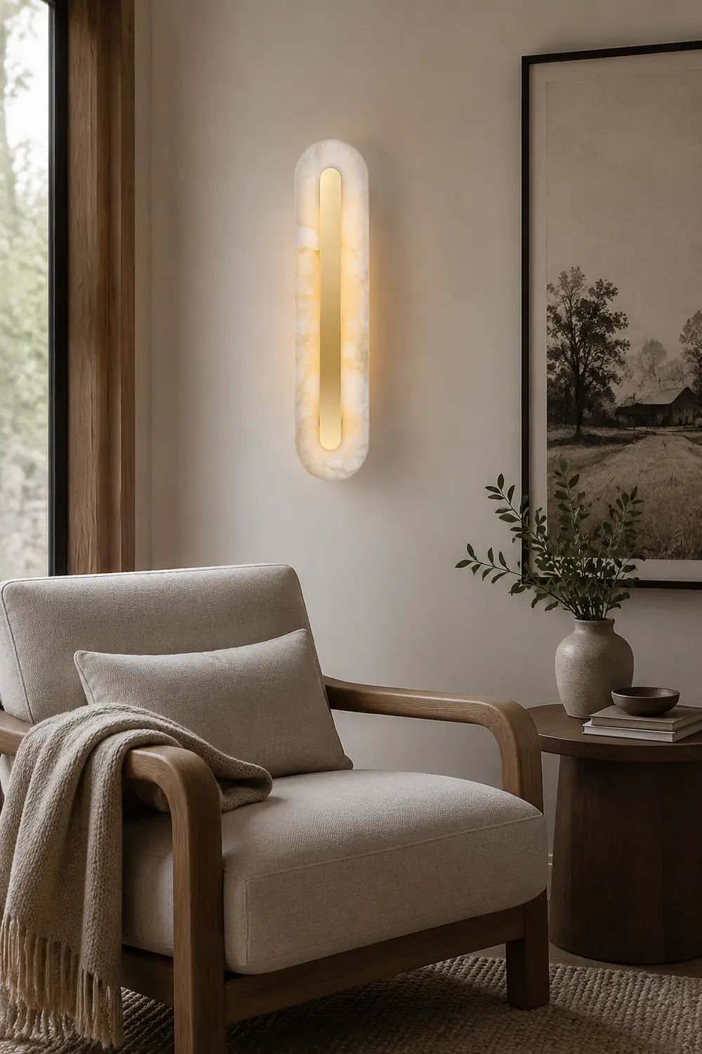 Alabaster Rounded Wall Light - Lumpaz