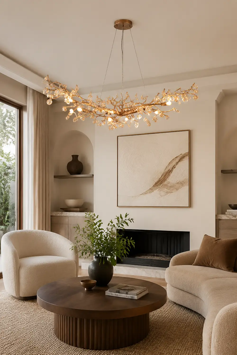 Stone Crystal Brass Chandelier - Lumpaz