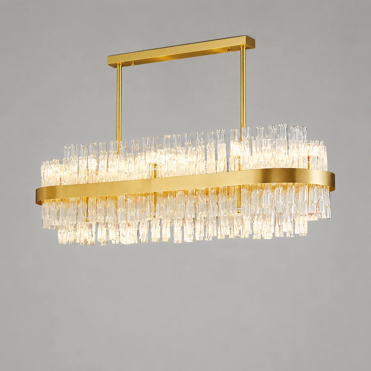 Gold & Clear Rod Chandelier - Lumpaz