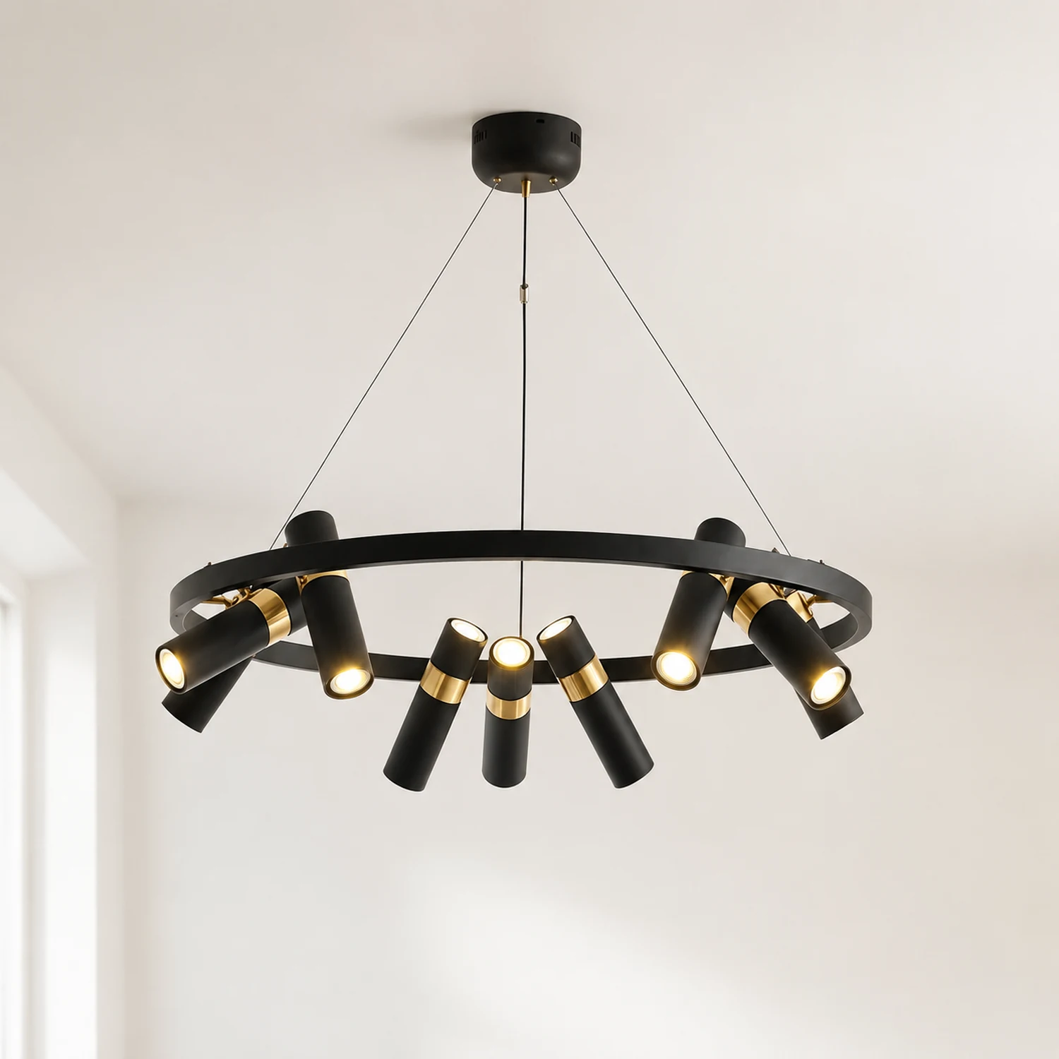 Black Mutil Pipe Chandelier - Lumpaz