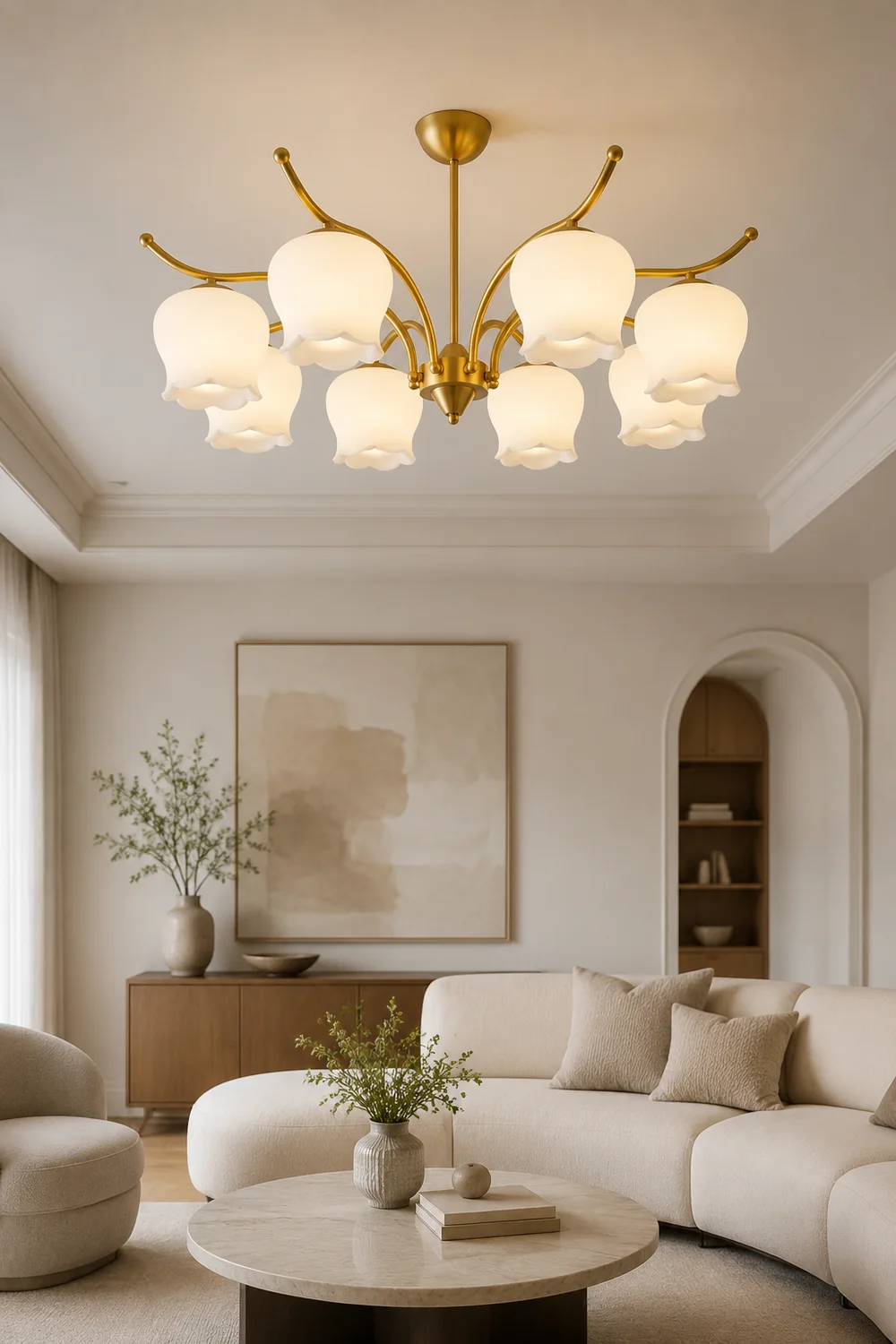 Tulip Brass Chandelier - Lumpaz